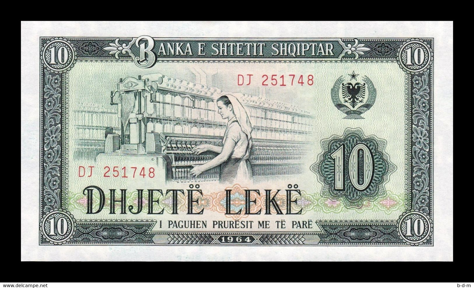 Albania 10 Leke 1964 Pick 36 SC UNC - Albania