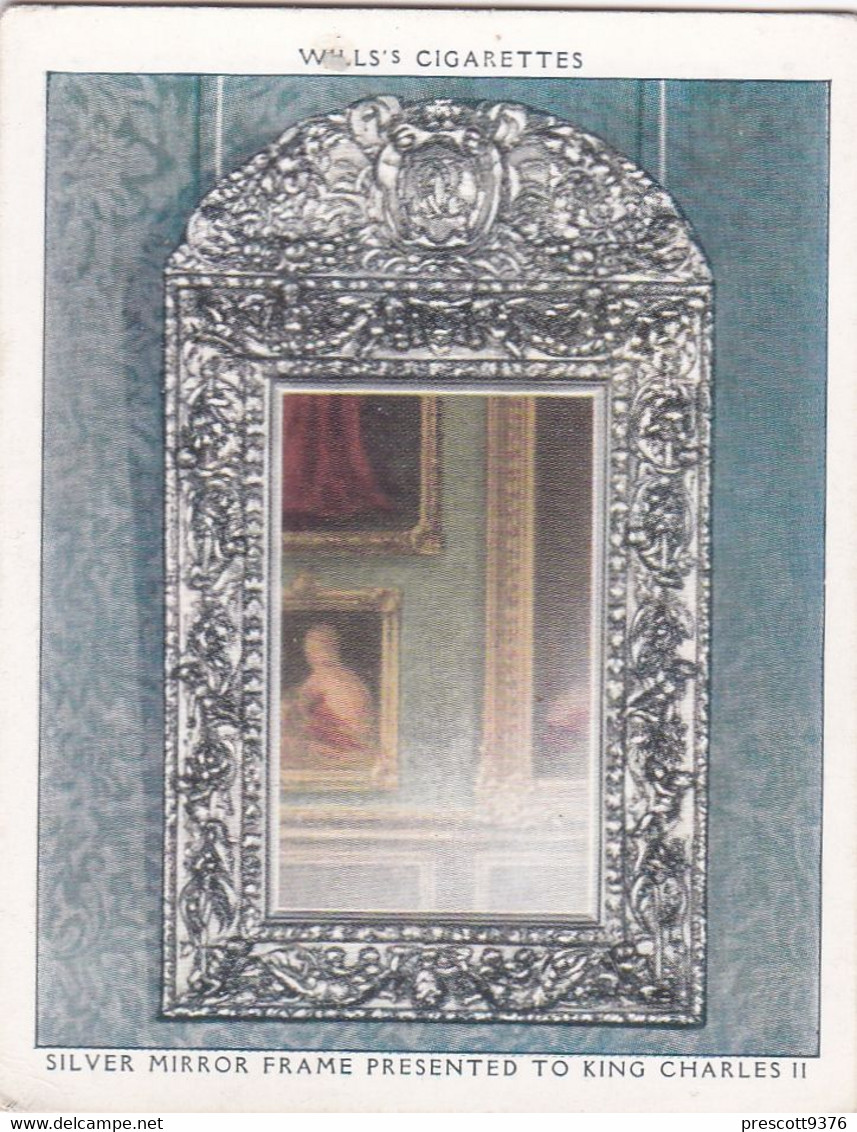 The Kings Art Treasures, 1938 - 7 Charles II Silver Mirror Frame - Wills Cigarette Card - Original - L Size - Furniture - Wills