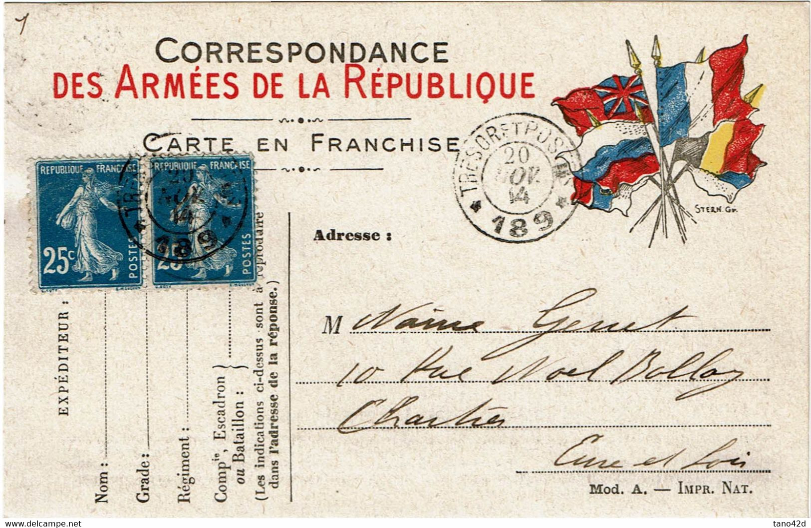 CTN76- CARTE DE FRANCHISE MILITAIRE - Covers & Documents