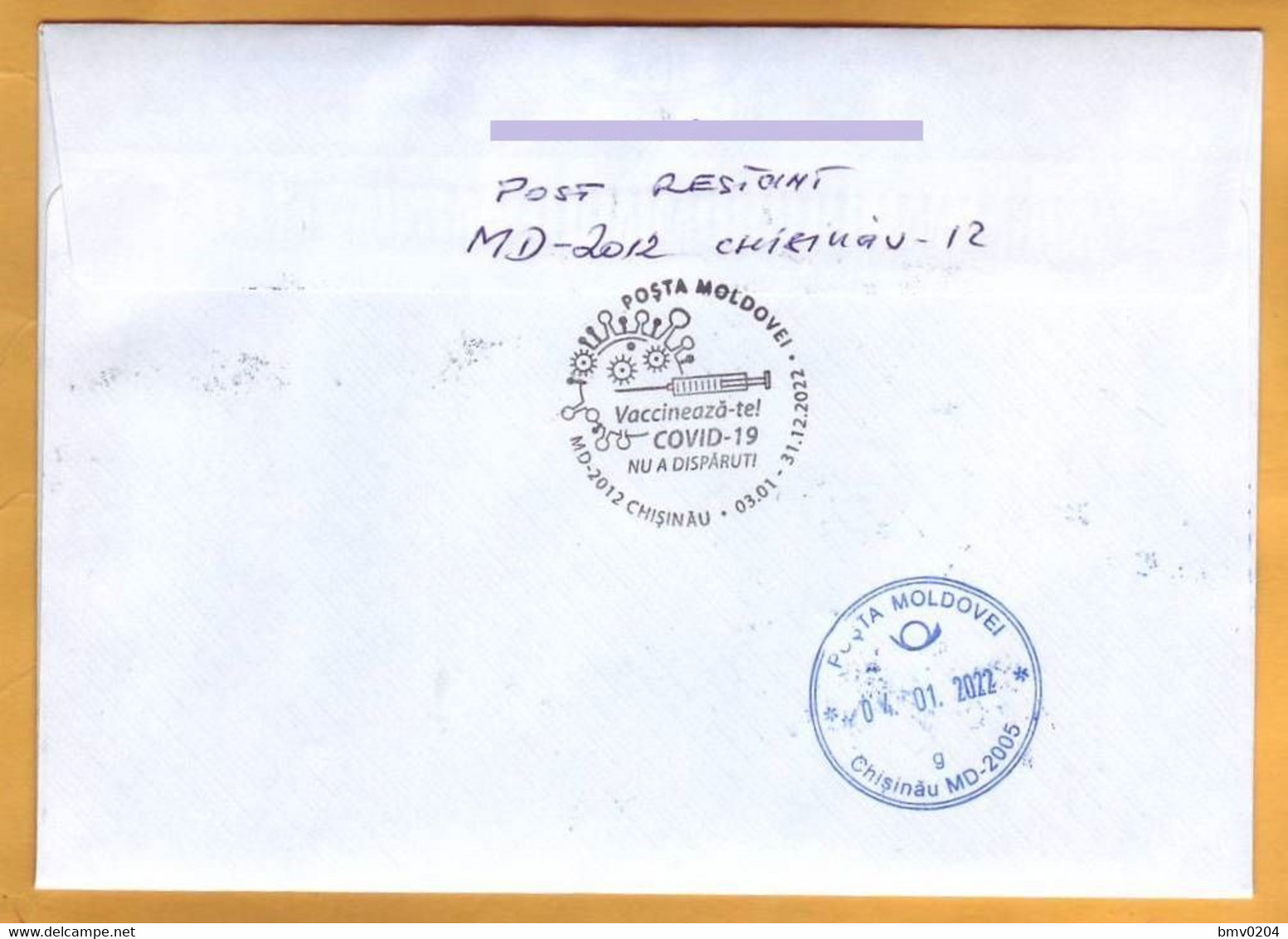 2022 2021 Moldova Moldavie  Special Postmark „Get Vaccinated! COVID-19 Has Not Disappeared!” - Moldavie