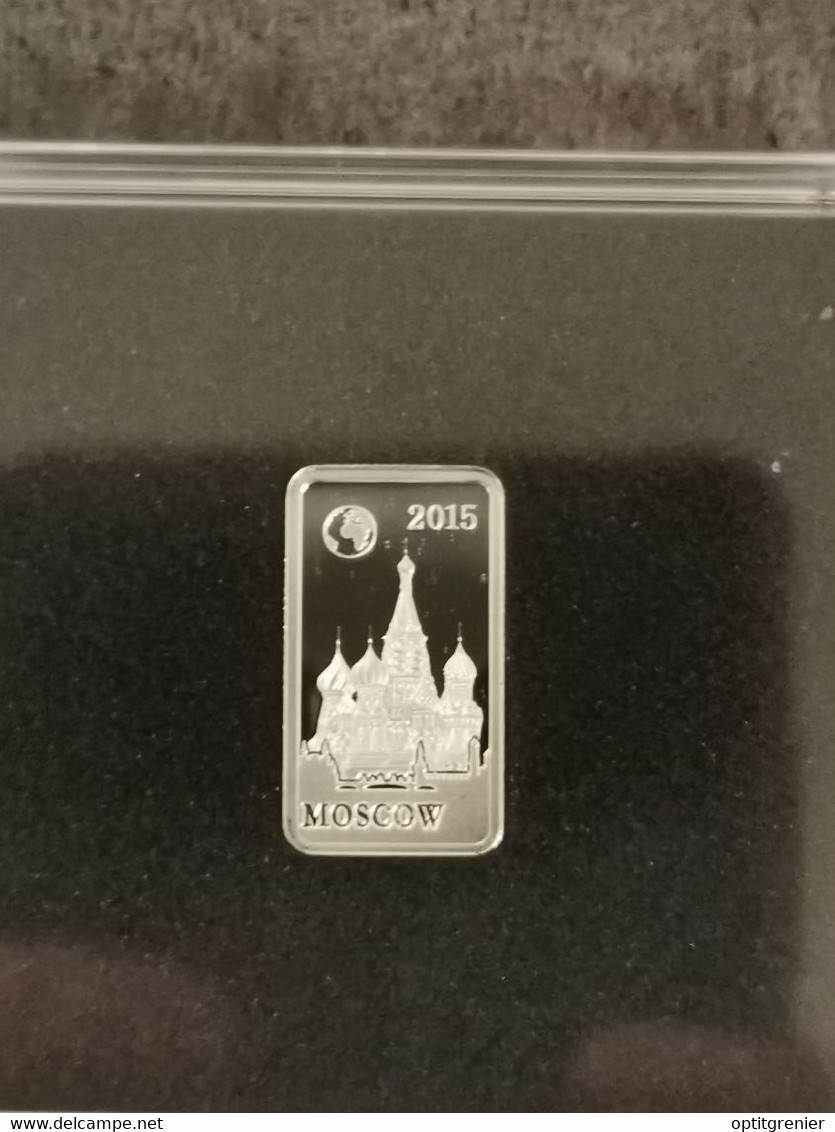 1/2 DOLLAR LINGOT ARGENT 2,5 G / ILE SALOMON / MOSCOU CATHEDRALE SAINT-BASILE / AVEC CERTIFICAT / SILVER - Salomonen