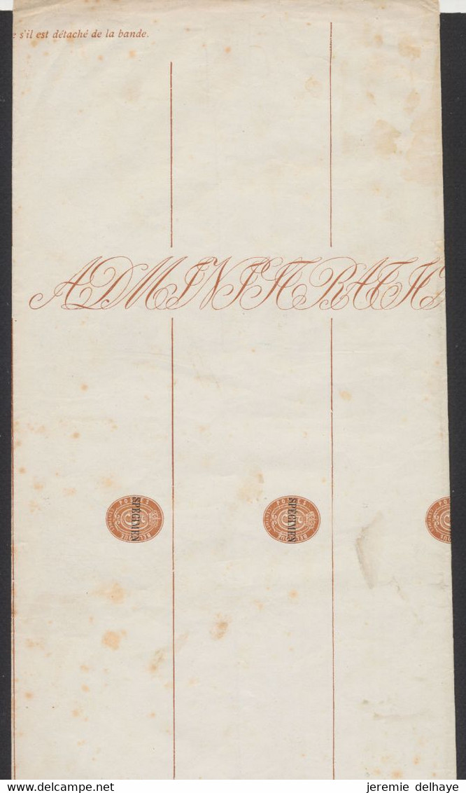 Essai - Bandes Pour Journaux (1877) Type 5C Brun-rouge SPECIMEN En Feuille De 17 Exemplaires Non Découpés. STES 1771 - Proeven & Herdruk