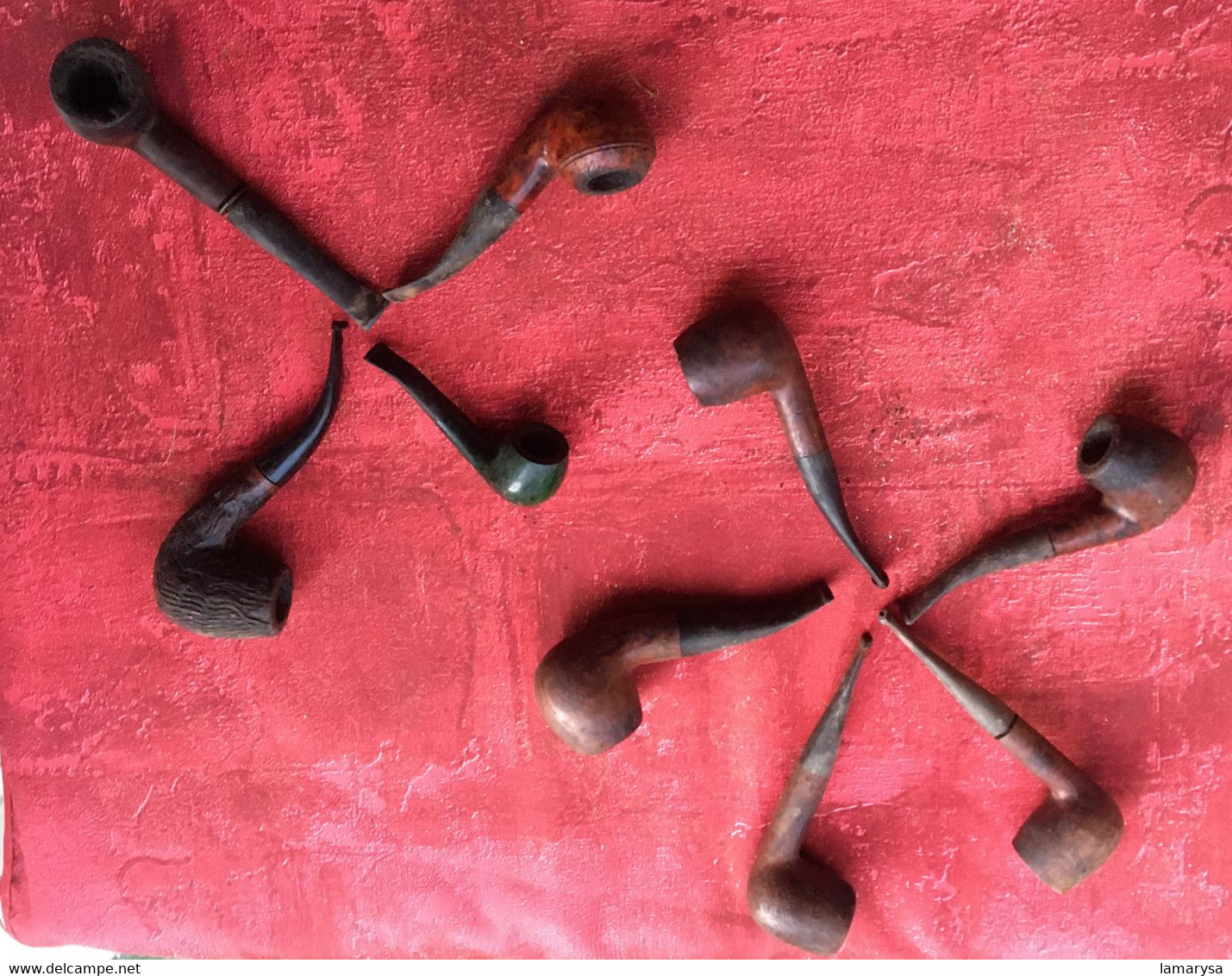 Lot De 9 Pipes En Bruyère Usagées-☛Années 1950/60-Tabac (objets Liés)-☛Vintage Vendu Dans Leur Jus.Fabrication Française - Pipes En Bruyère