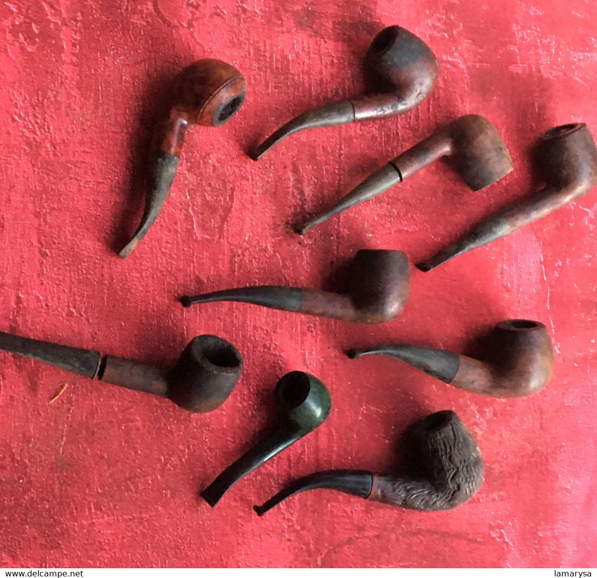 Lot De 9 Pipes En Bruyère Usagées-☛Années 1950/60-Tabac (objets Liés)-☛Vintage Vendu Dans Leur Jus.Fabrication Française - Bruyerepfeifen