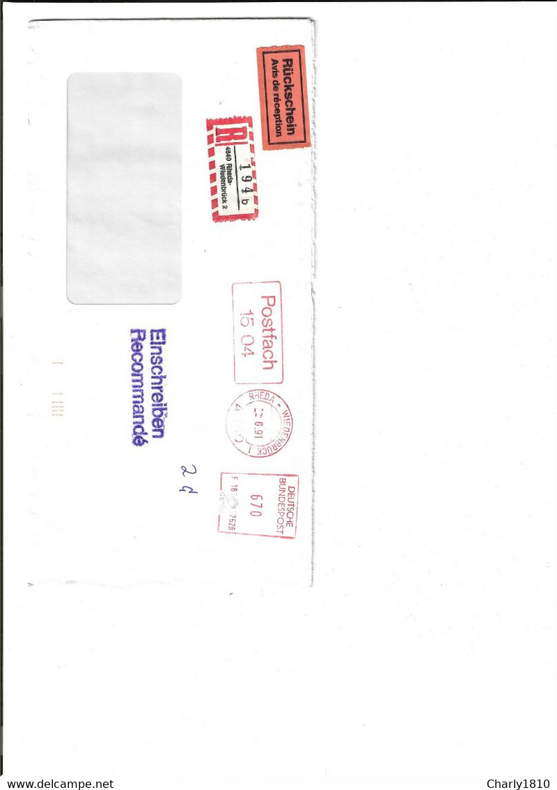 Einschreiben / Rückschein - Postleitzahl 4840 Mit Kennbuchstaben "B" Hinter Der Einschreibnr. - R- & V- Vignetten