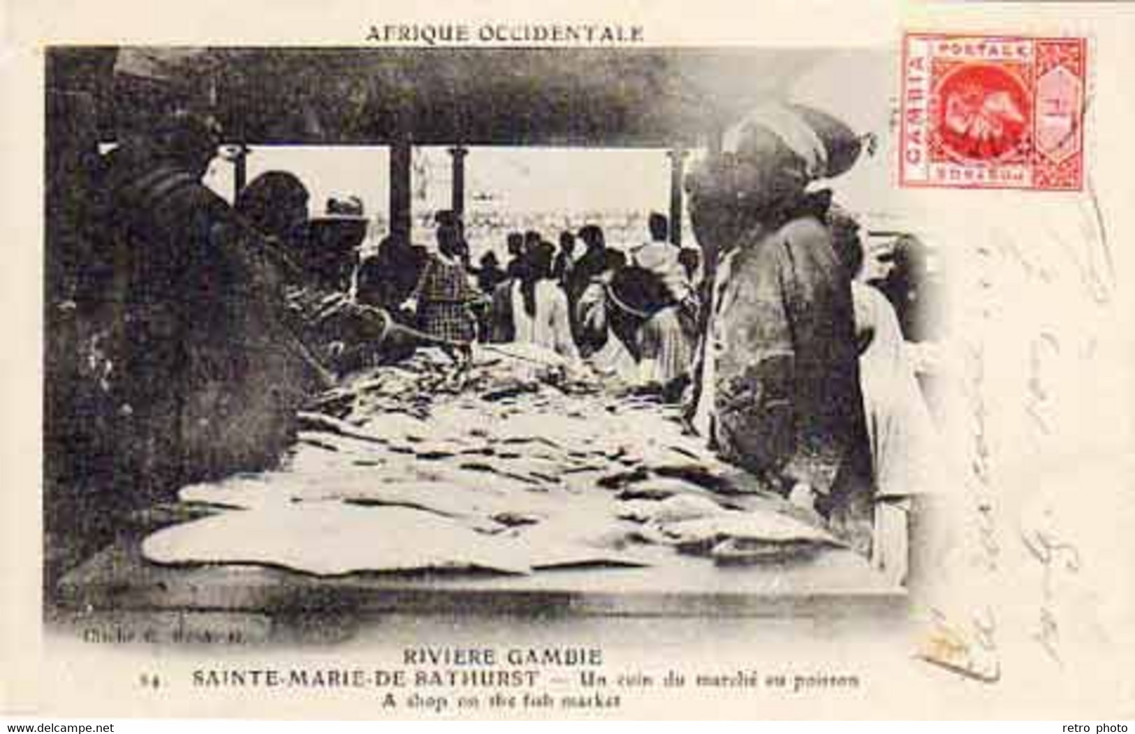 Cpa Afrique - Rivière Gambie - Sainte Marie De Bathurst - Un Coin Du Marché Au Poisson ...  ( S.9335) - Gambie