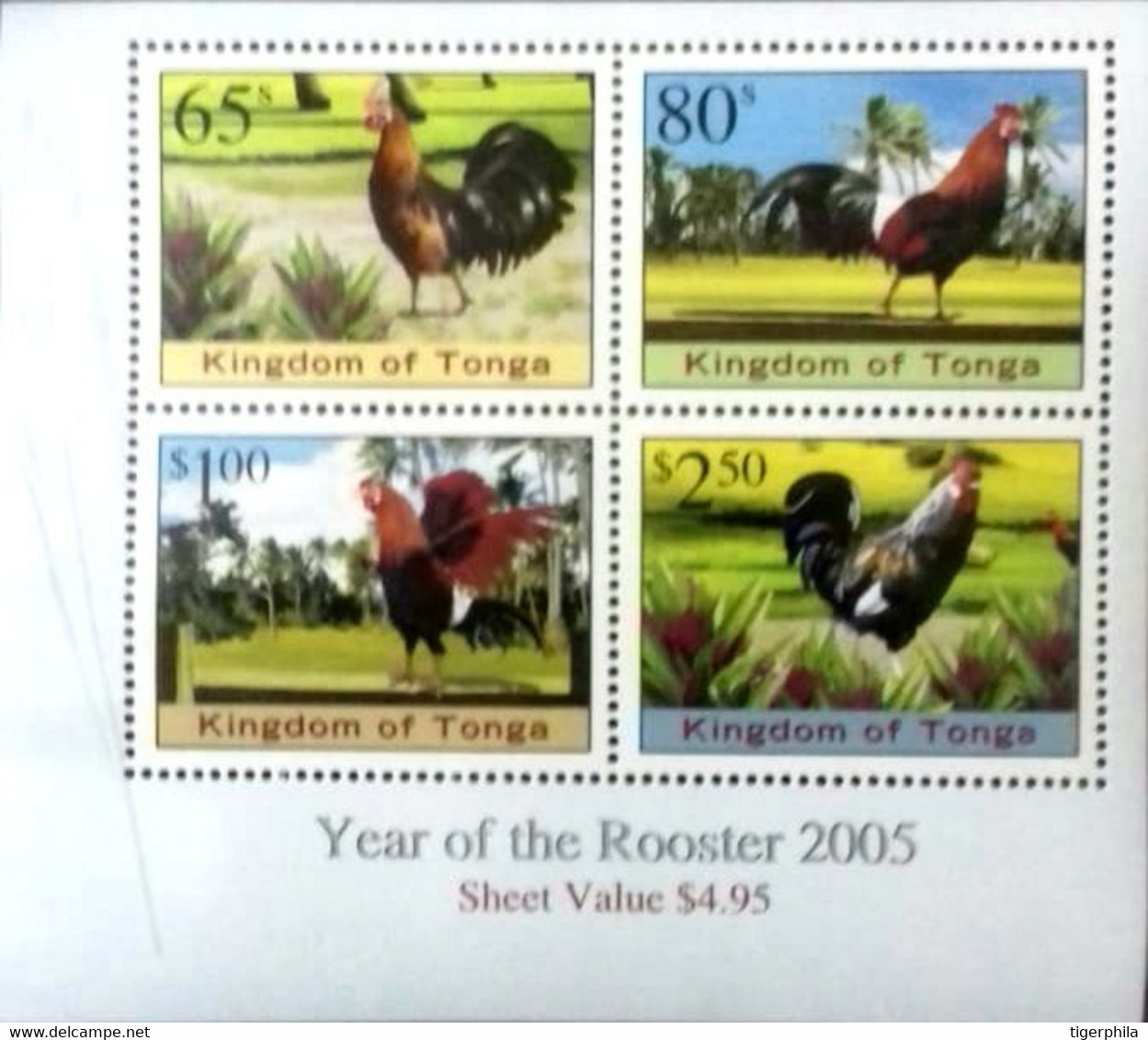 TONGA 2005 Year Of The Rooster MINIATURE SHEET MNH SG MS1607 CV£8.50 - Tonga (1970-...)