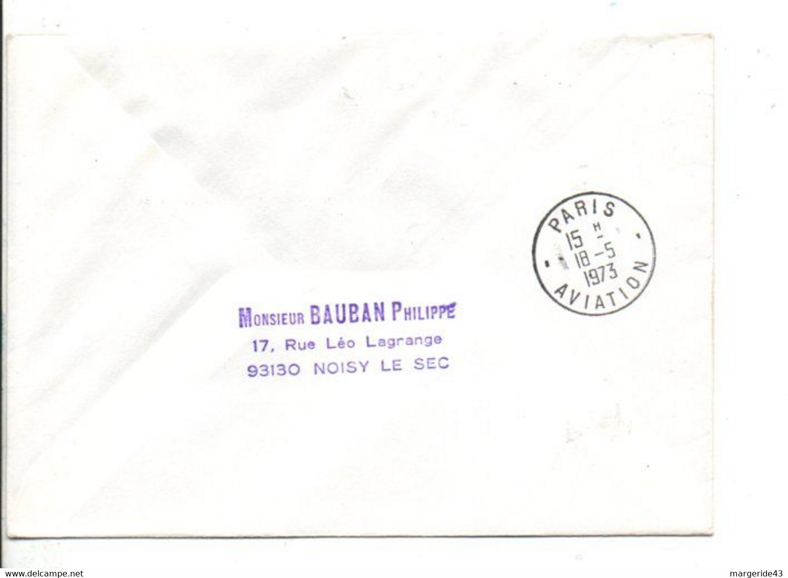 AUTRICHE 1 ER VOL VIENNE-PARIS AIR FRANCE 1973 - Cartas & Documentos