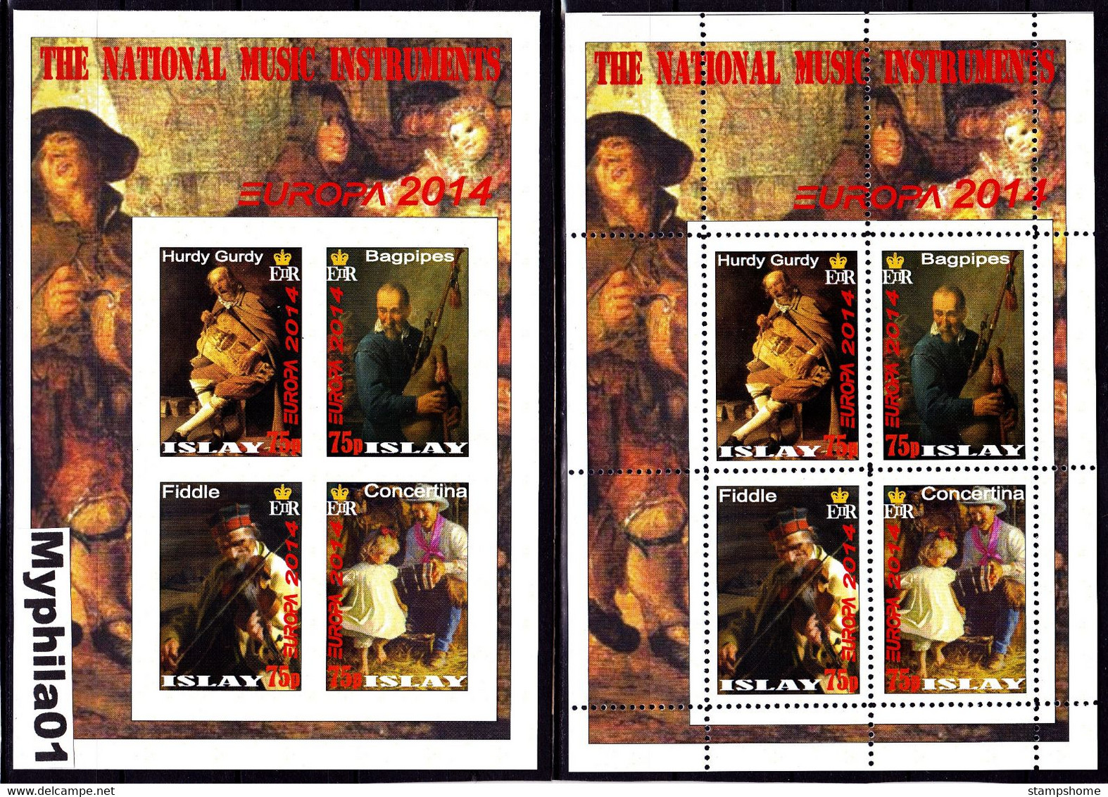 Islay - 2014 - Europa Thema & Music - 2.Mini S/Sheet (imp.+perf.) Private İssue ** MNH - Local Issues