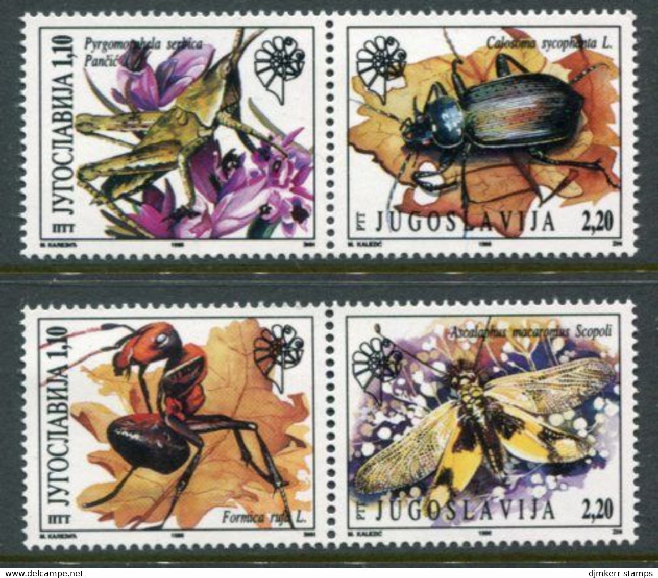 YUGOSLAVIA 1996 Insects MNH / **.  Michel 2751-54 - Neufs