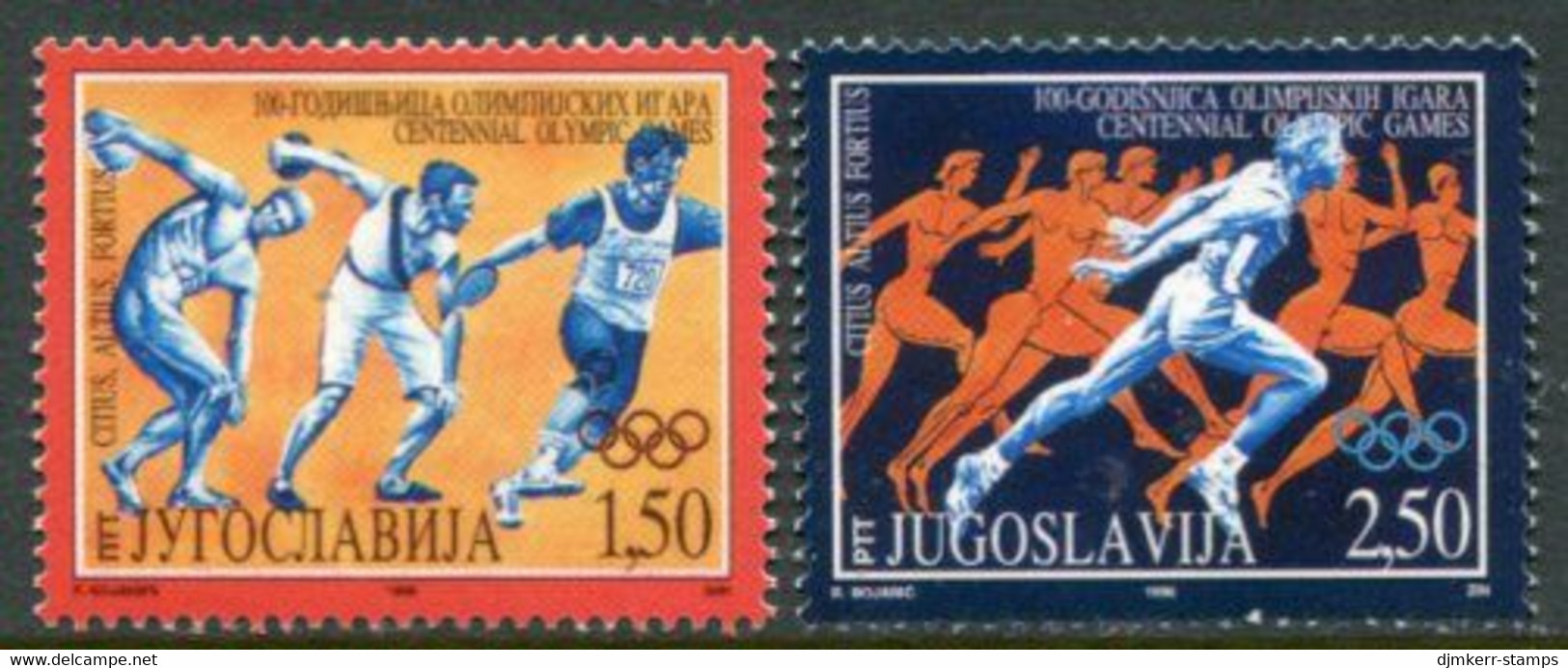 YUGOSLAVIA 1996 Modern Olympic Games Centenary MNH / **.  Michel 2767-68 - Neufs