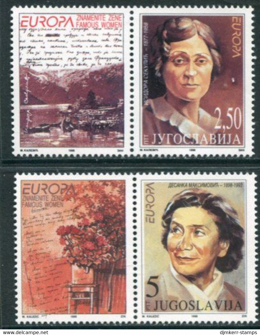 YUGOSLAVIA 1996 Europa: Famous Women With Labels MNH / **.  Michel 2777-78 - Unused Stamps