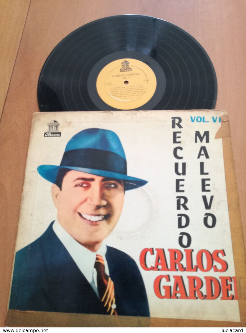 CARLOS GARDEL -RECUERDO MALEVO VOL. 6 LP 33 VINILE VINYL DISCO RARE - Altri - Musica Spagnola