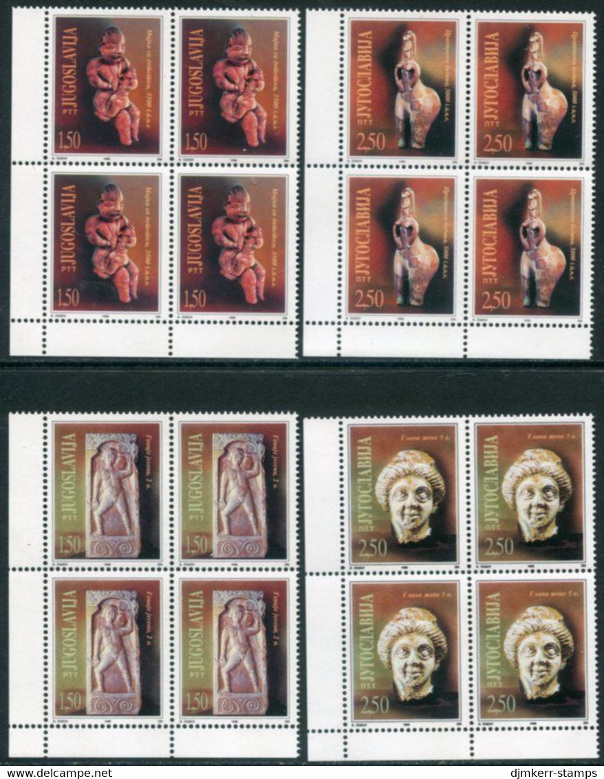 YUGOSLAVIA 1996 Archaological Discoveries  Blocks Of 4 MNH / **.  Michel 2799-802 - Neufs