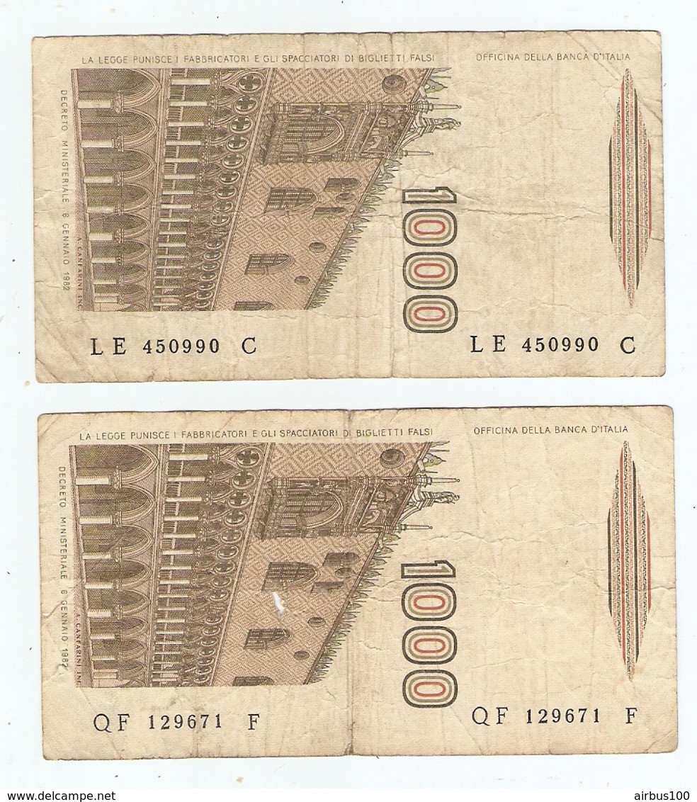 LOT De 2 BILLETS De BANQUE ITALIE - 2 BANKS OF BANK ITALY - 2 BANCOS DE BANCO ITALIA - Alla Rinfusa - Banconote