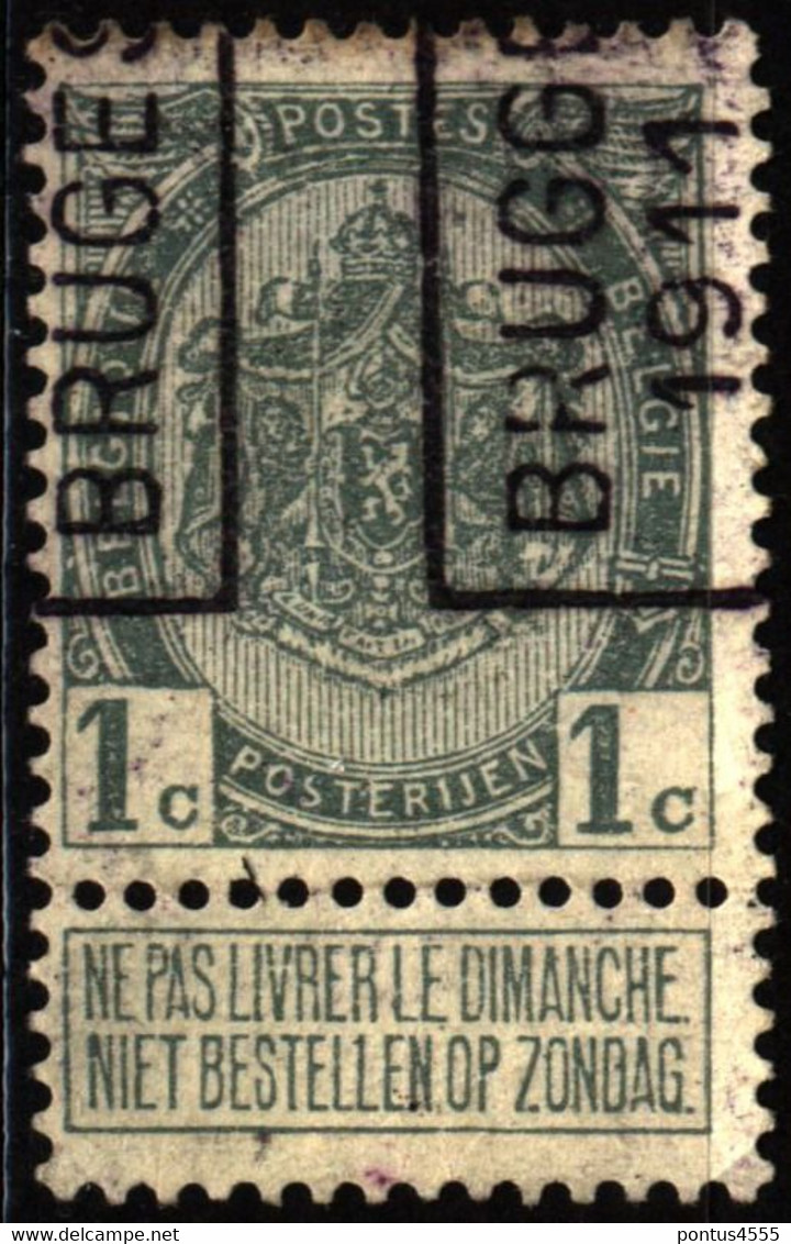 Belgium 1911 Mi 78V Coat Of Arms PRE1604 Type.II [precancel] - Tipo 1906-12 (Stendardi)