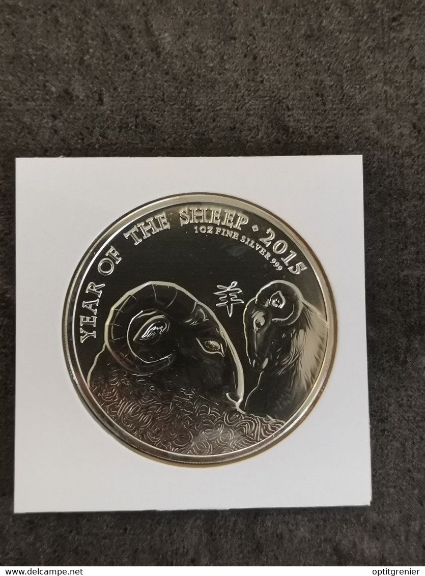 2 POUNDS 2 LIVRES YEAR OF THE SHEEP MOUTON ARGENT 2015 / GRANDE BRETAGNE  / 1 OZ 999 SILVER / CERTIFICAT - 2 Pounds