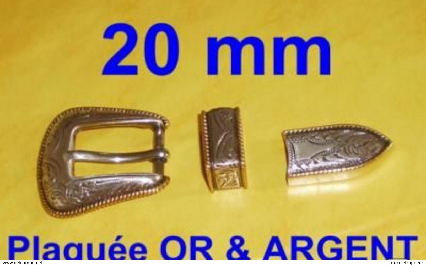 Boucle Ceinture De Type "RANGER" 3 Pièces Plaquée OR & ARGENT  ! - Sonstige & Ohne Zuordnung