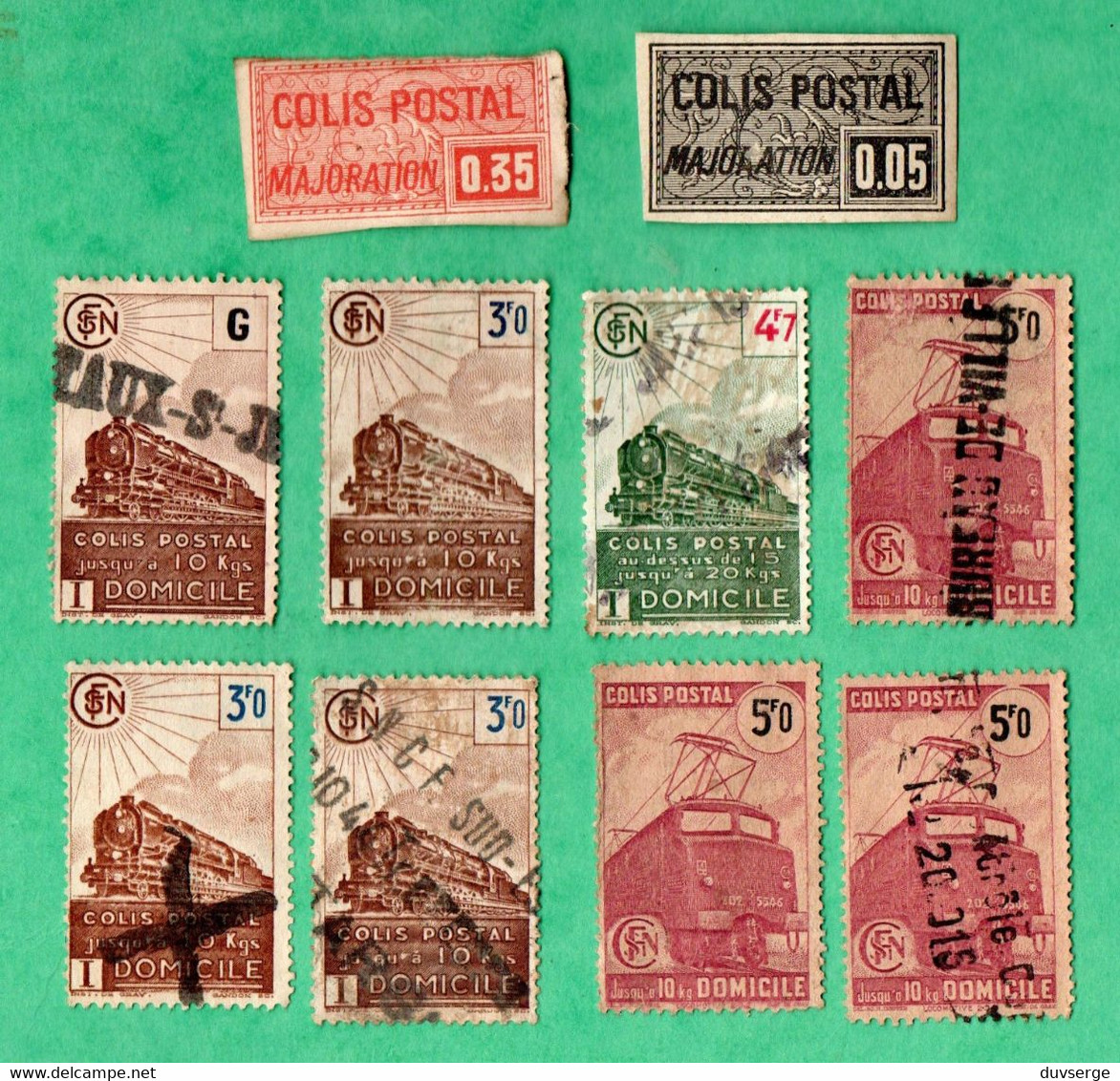 Lot De 10 Timbres Pour Colis Postaux Vendus Dans L' Etat ( Voir Scans ) - Otros & Sin Clasificación