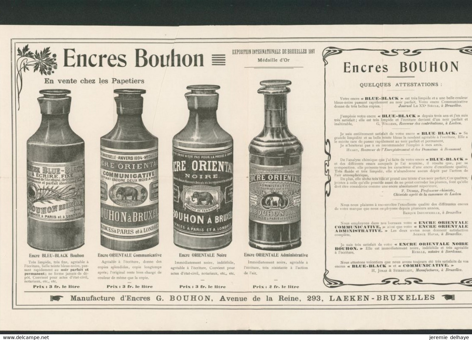 Armoiries - N°81 + Préo "Bruxelles 08" Sur Env. + Contenu Exposition Bruxelles 1897 "Encres Bouhon" - Tipo 1906-12 (Stendardi)