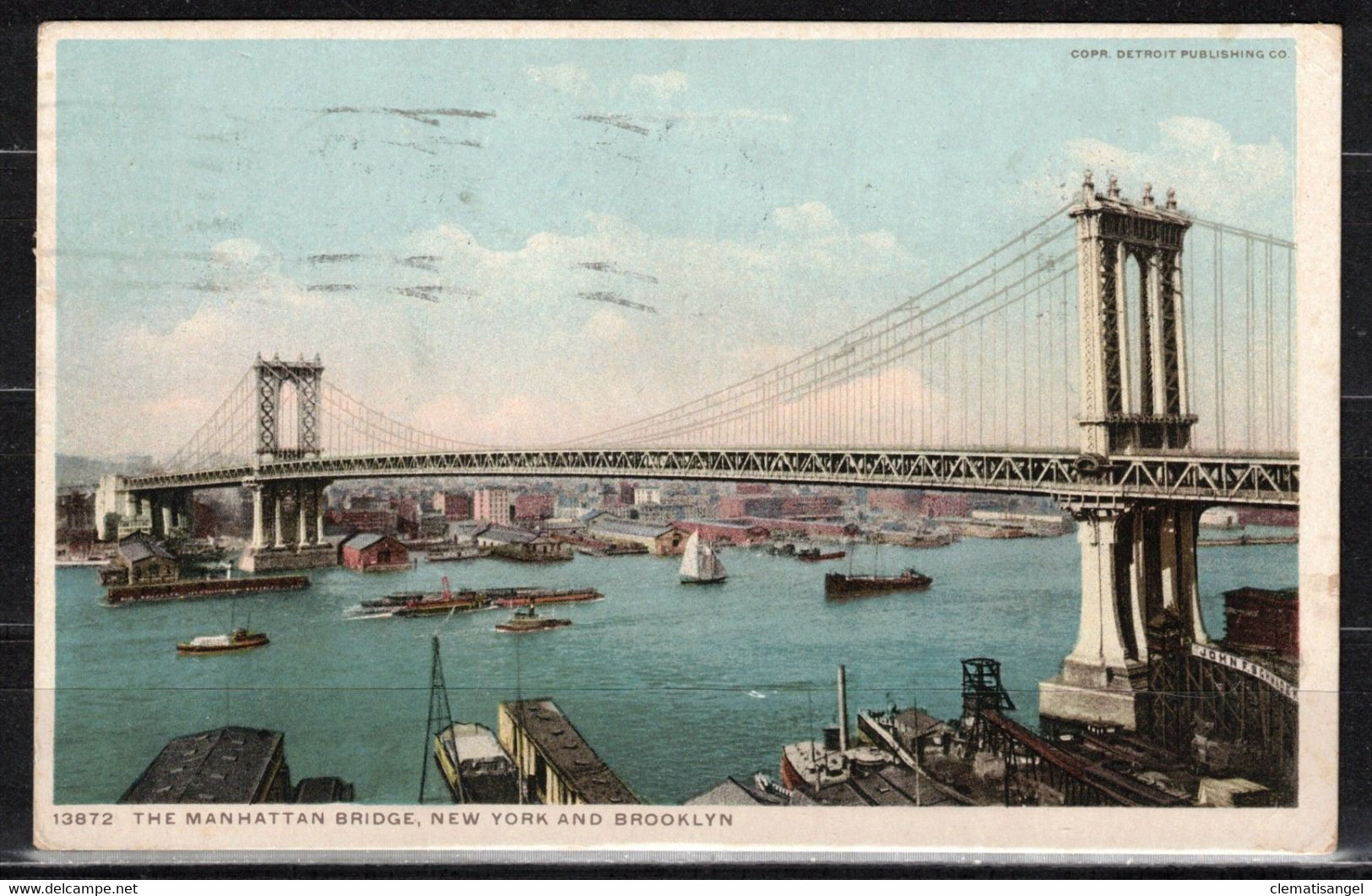 483j * THE MANHATTAN BRIDGE * NEW YORK UND BROOKLYN * 1914 **!! - Brücken Und Tunnel