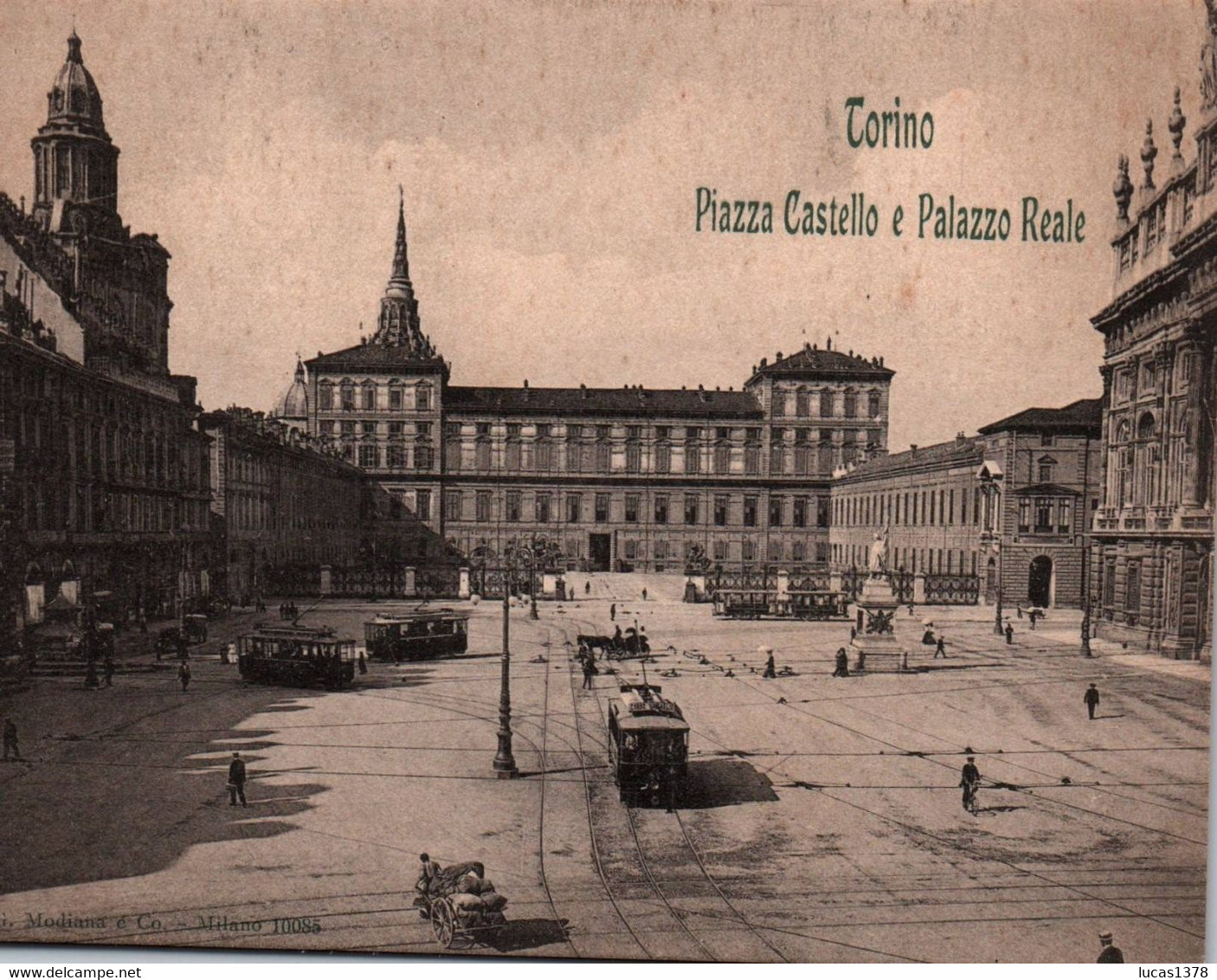 TORINO / PIAZZA CASTELLO E PALAZZO REALE / 4 TRAMWAYS - Autres Monuments, édifices