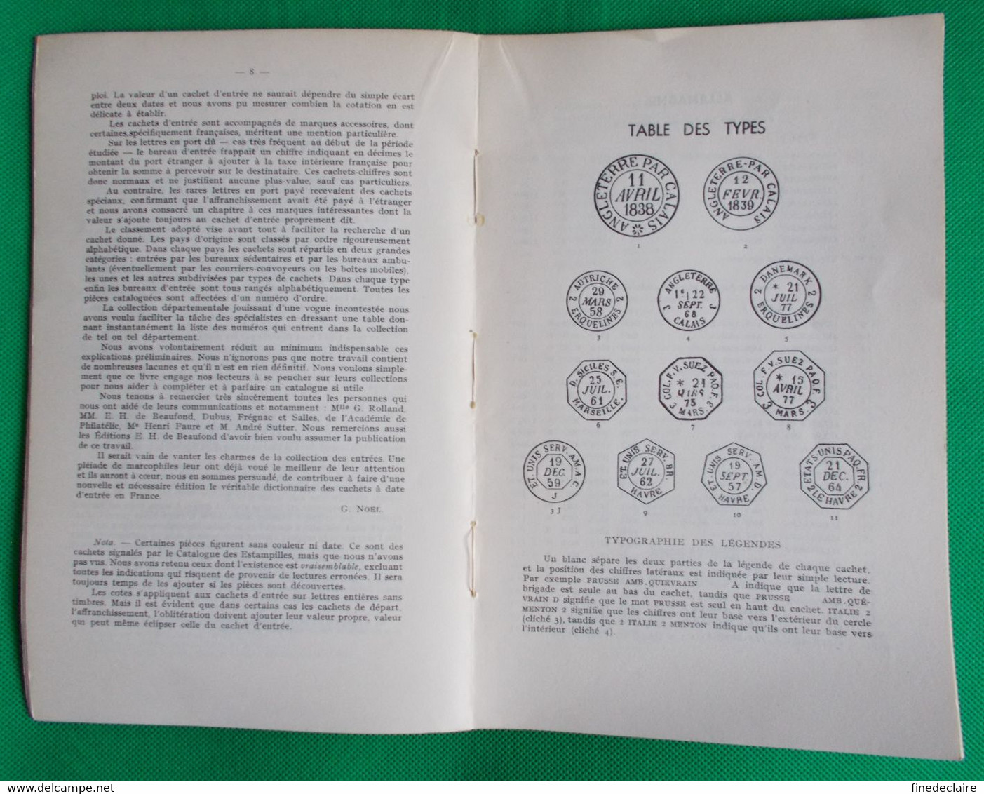 Catalogue Cachets à Date D'entrée France, Algérie, Levant, Gilbert Noël - 1957 - Altri & Non Classificati