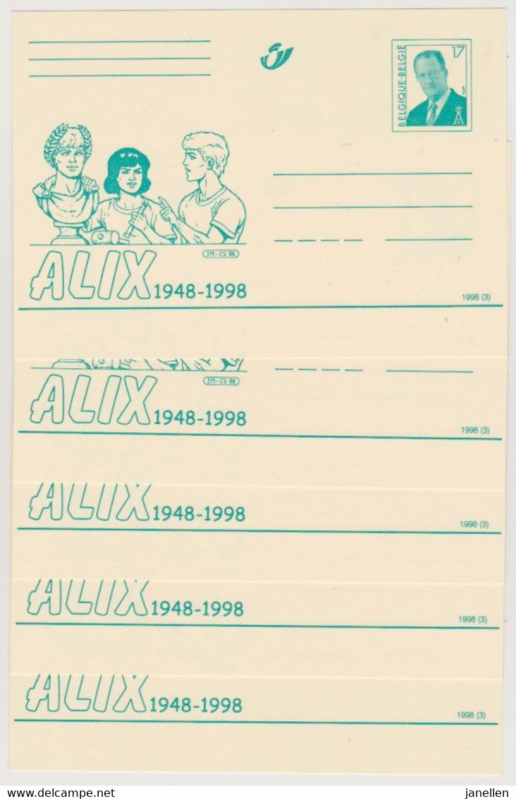 5 Kaarten (dezelfde) Alix 1948-1998 - Philabédés