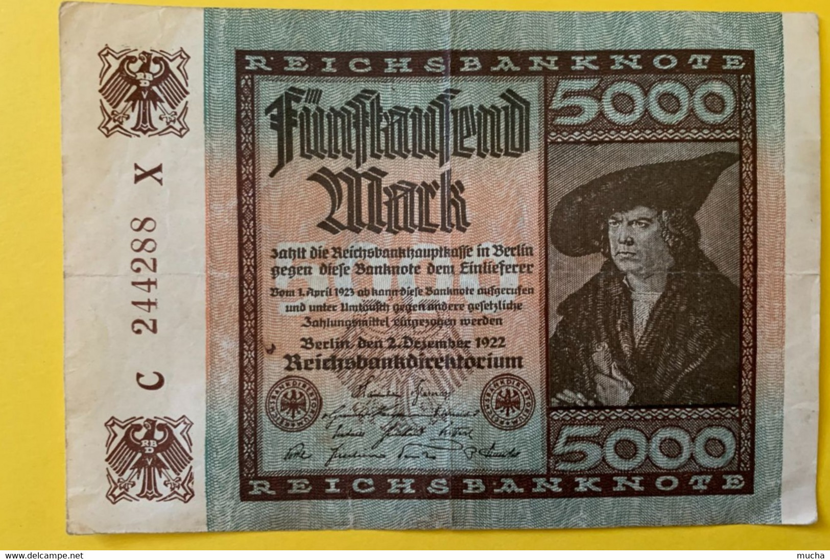 AB35 - Reichsbanknote 5000 Mark 1922 - 5000 Mark