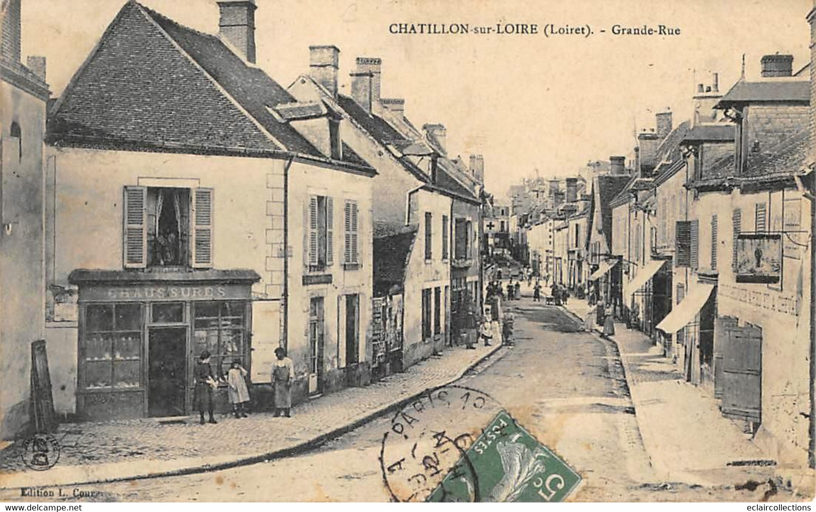 Châtillon-sur-Loire  .   45      Grande Rue . Commerce De Chaussures     (voir Scan) - Chatillon Sur Loire