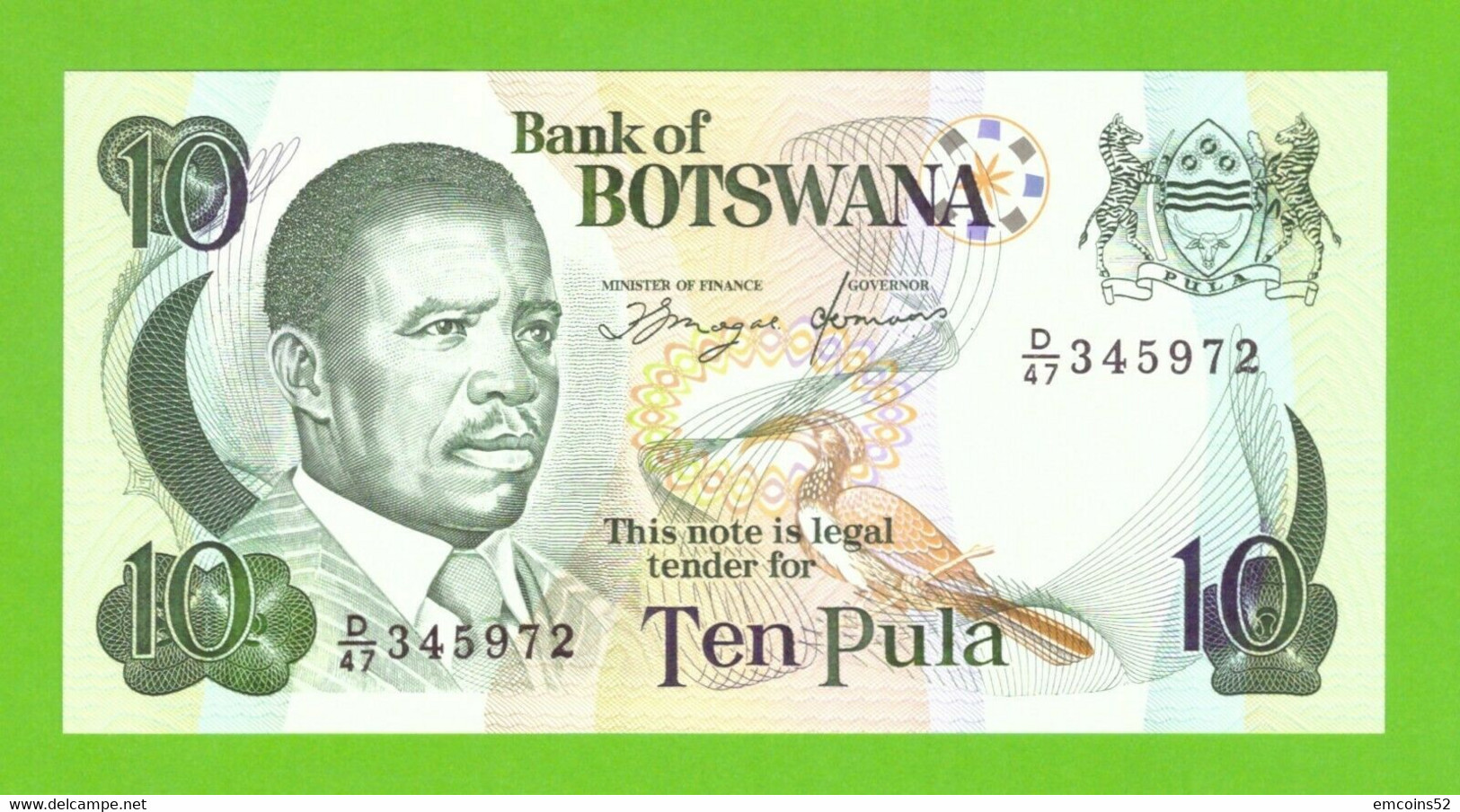 BOTSWANA 10 PULA 1992 P-12  UNC - Botswana