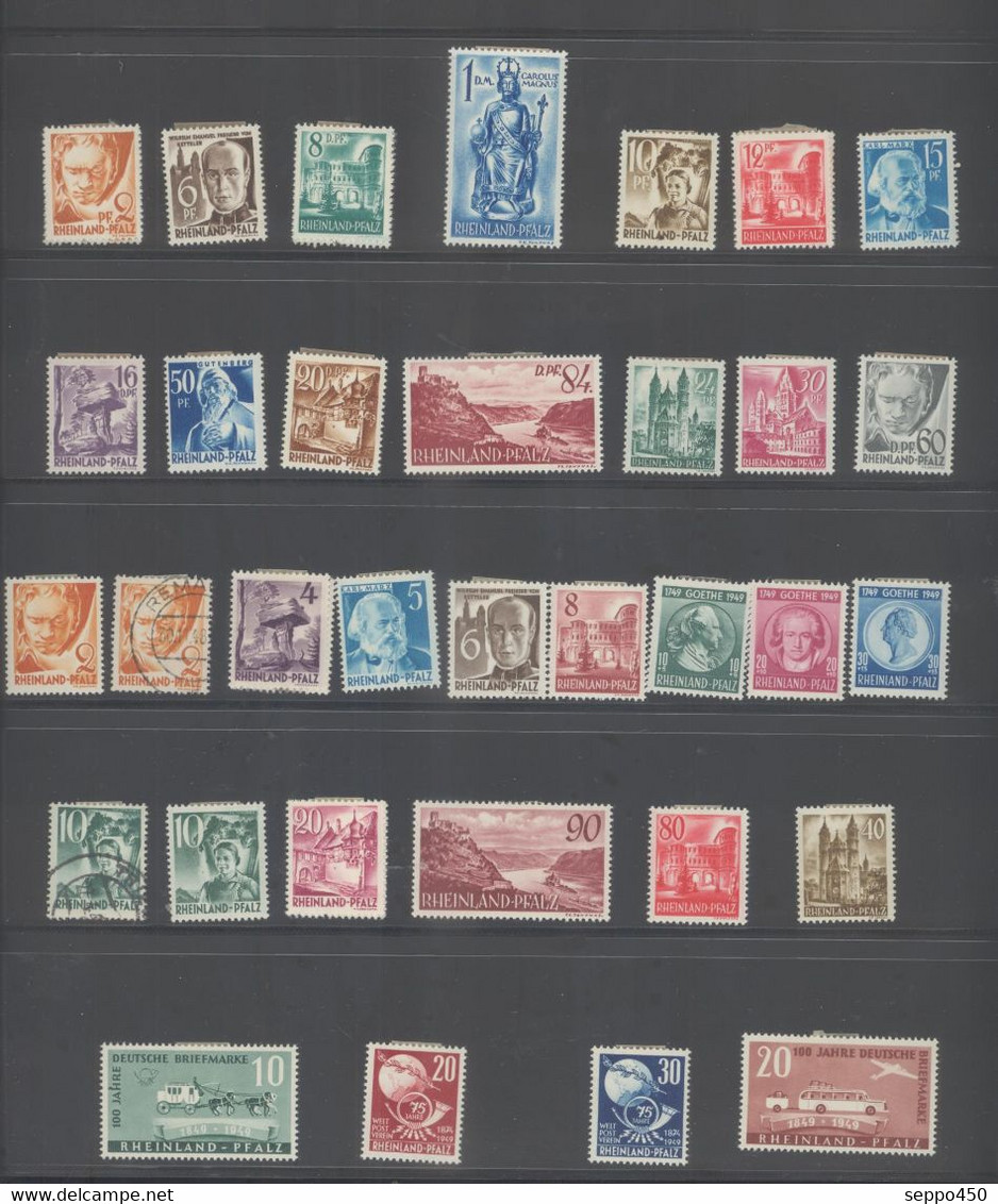 LOT TIMBRES OCCUPATION FRANCAISE WURTTEMBERG/RHEINLAND-PFALZ/BADEN/DEUTCH REICH SURCHARGER ELFAG ROTHRINGEN BRIEKMARKEN. - Altri & Non Classificati