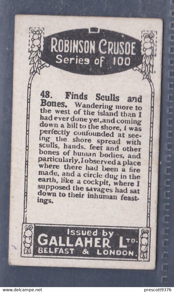 Robinson Crusoe 1928 - 48 Finding Skull & Bones - Gallaher Original Cigarette Card. - Gallaher