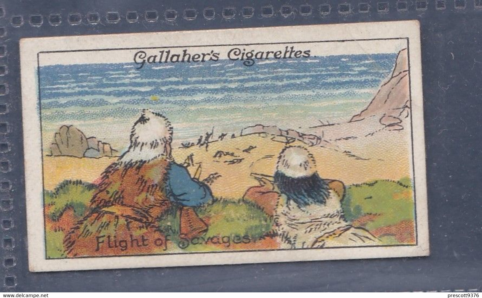 Robinson Crusoe 1928 - 80 Flight Of The Savages  - Gallaher Original Cigarette Card. - Gallaher