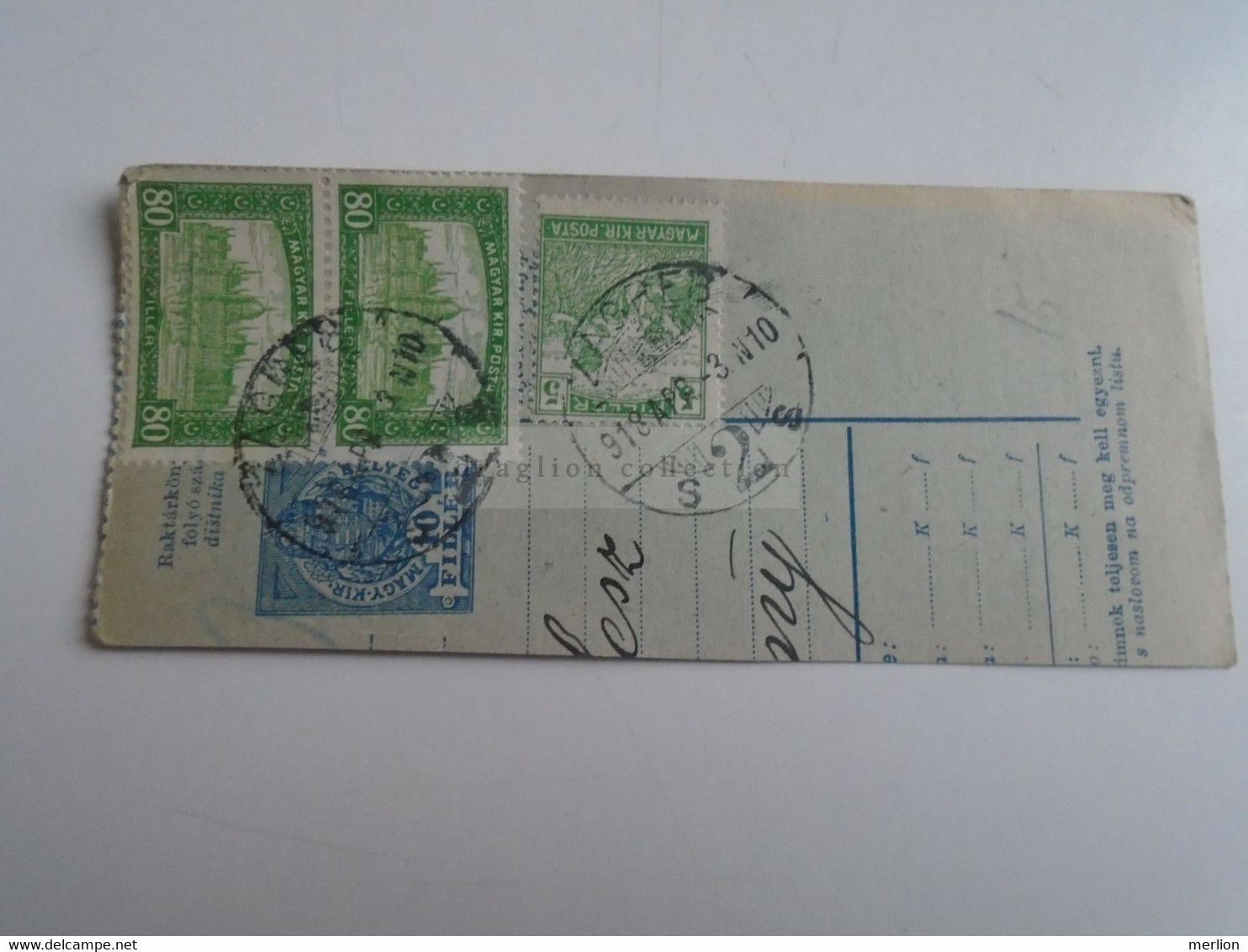 D187417     Parcel Card  (cut) Hungary 1918  ZAGREB  (Croatia) - Paketmarken