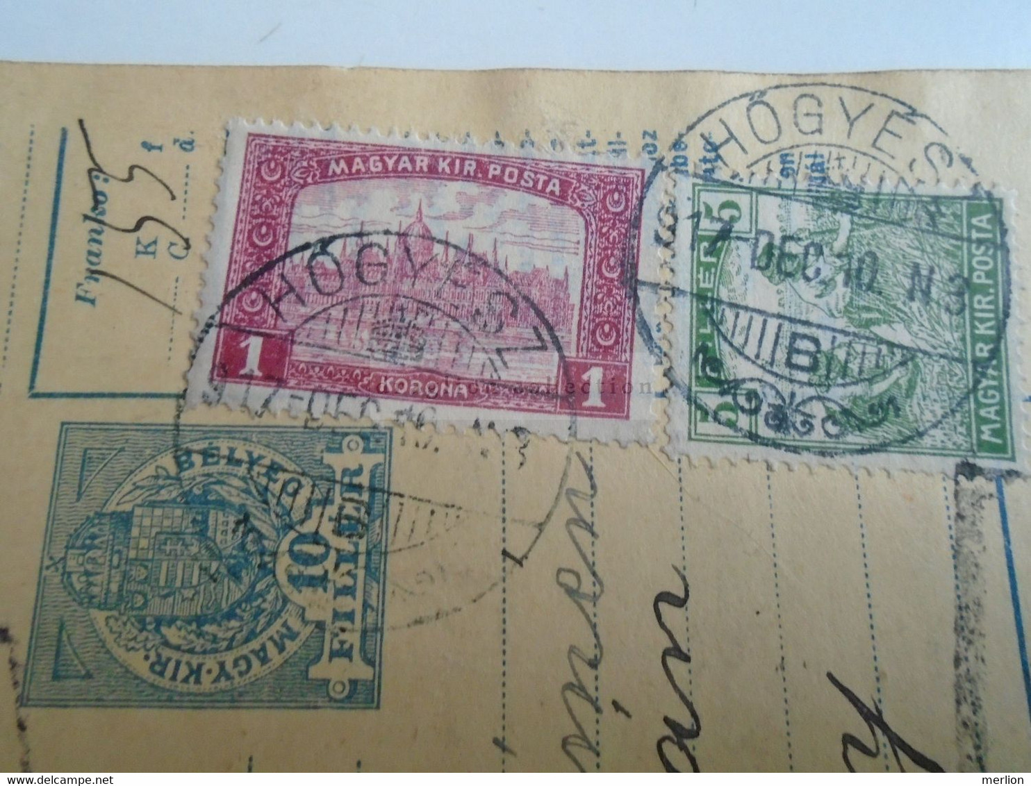 D187418     Parcel Card  (cut) Hungary 1917 HŐGYÉSZ - Parcel Post