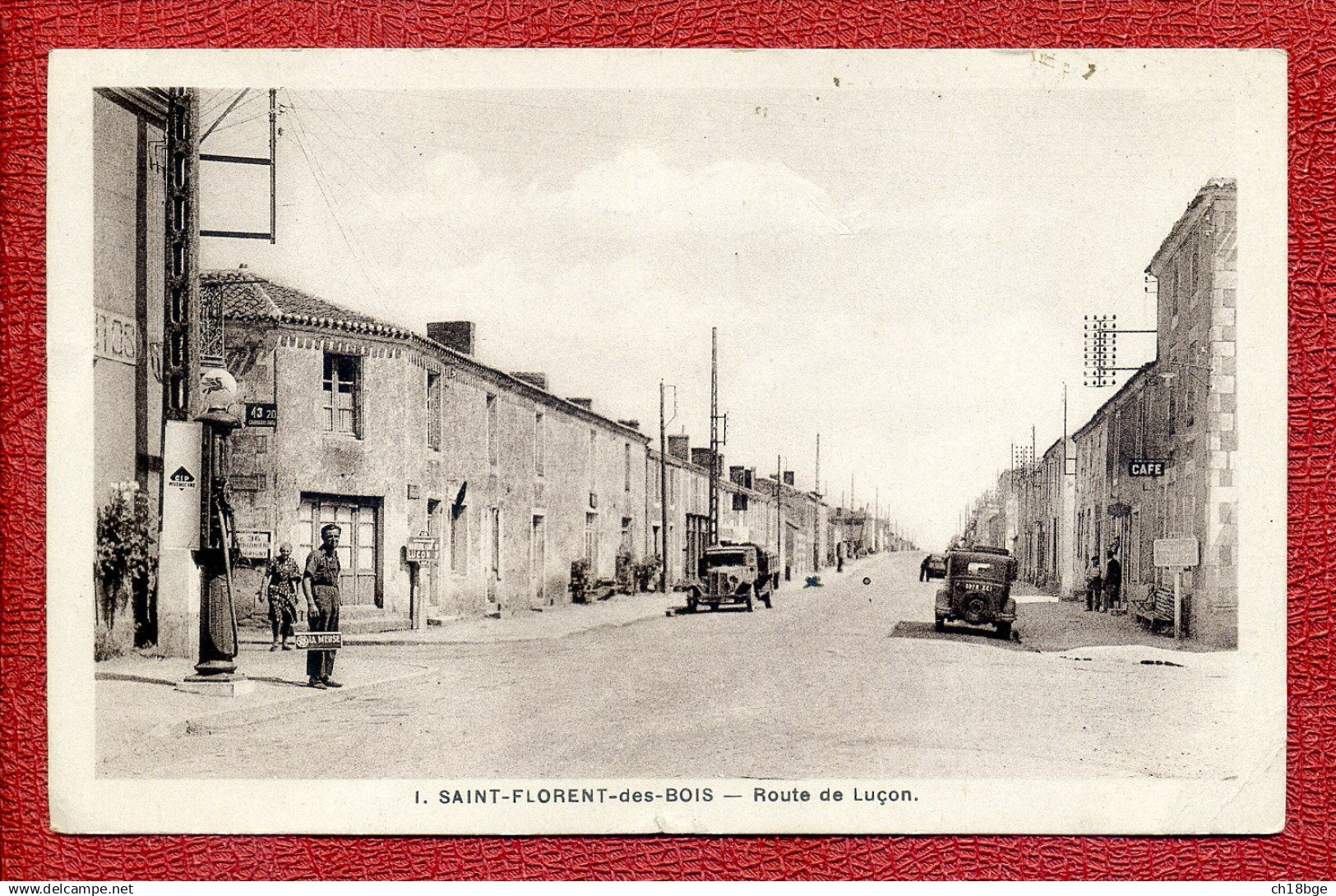 CPA 85 St Saint Florent Des Bois - Route De Luçon - Animation Voitures Années 50 - Pompe à Essence - Saint Florent Des Bois