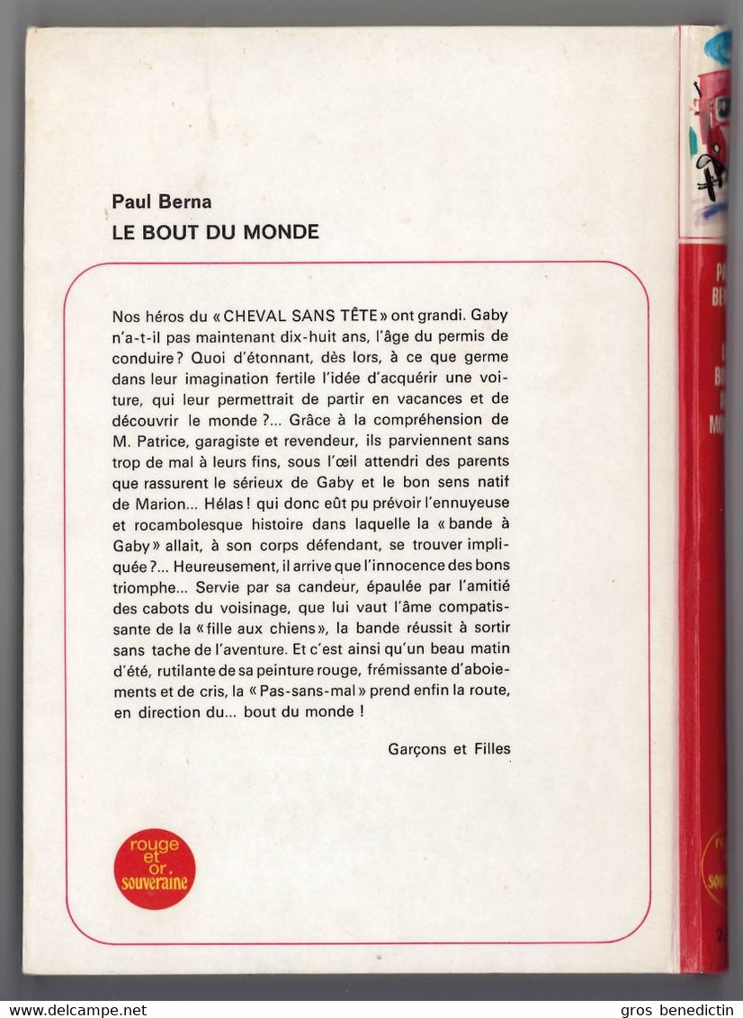 G.P. Rouge Et Or Souveraine N°305 -Paul Berna - "Le Bout Du Monde" - 1972 - #Ben&Souv&Div - Bibliotheque Rouge Et Or