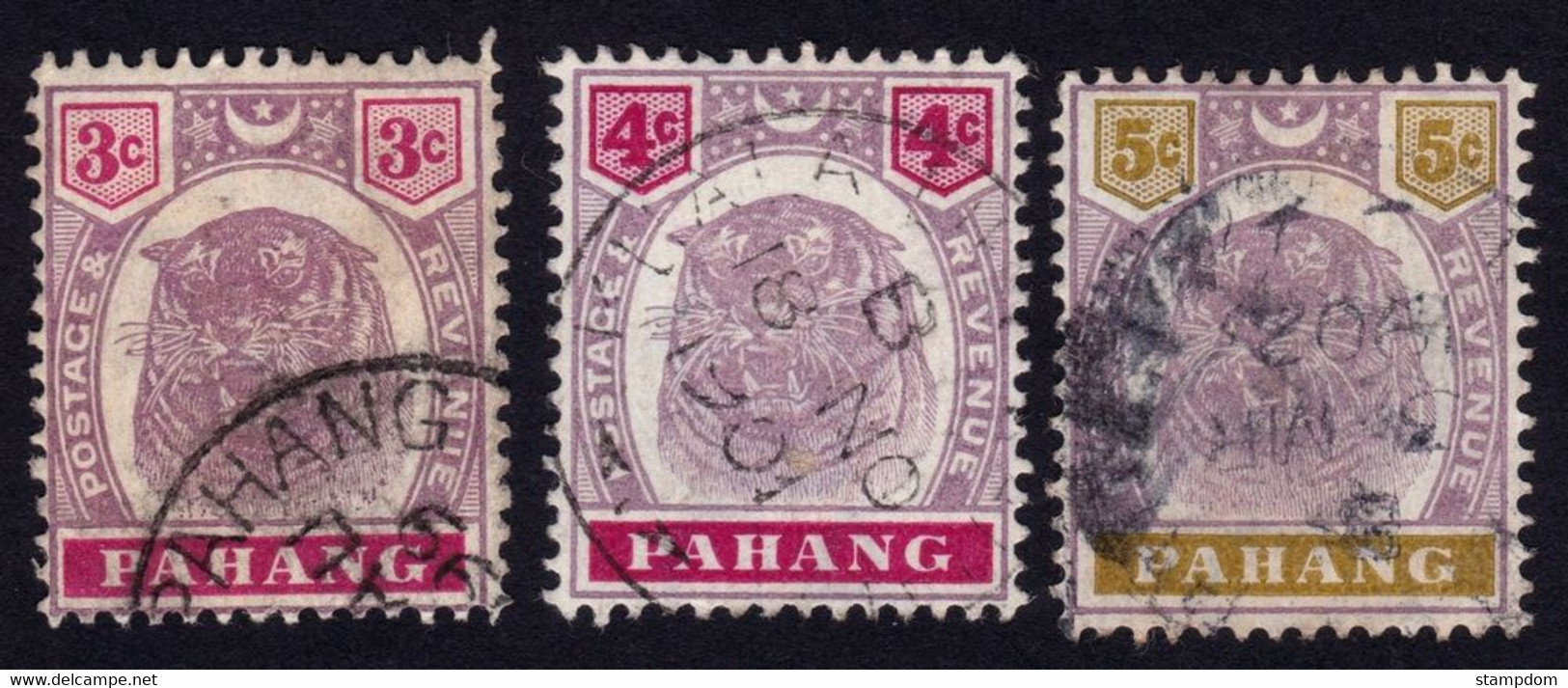 PAHANG 1895 3c-5c Tiger Heads  Sc#14-15 - USED @P876 - Pahang