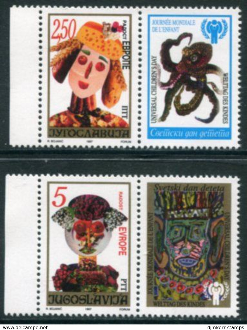 YUGOSLAVIA 1997 Universal Children's Day With Labels  MNH / **.  Michel 2834-35 - Unused Stamps