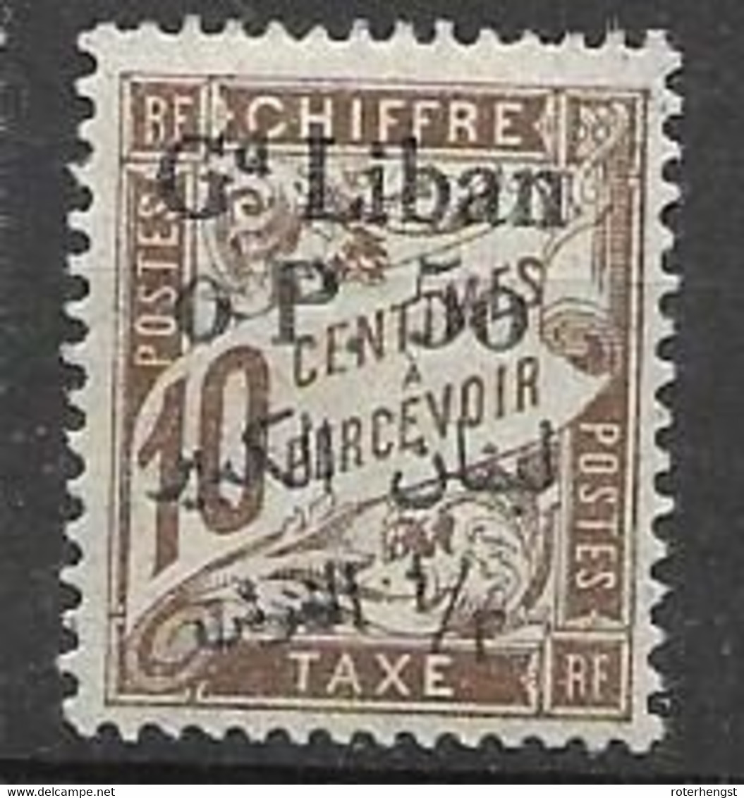 Grand Liban 1924 7 Euros Mh * Taxe Postage Due - Timbres-taxe