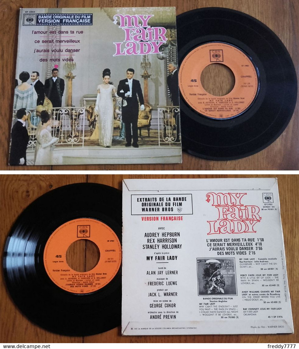 RARE French EP 45t RPM BIEM (7") BOF OST "MY FAIR LADY" (French Version, 1965) - World Music
