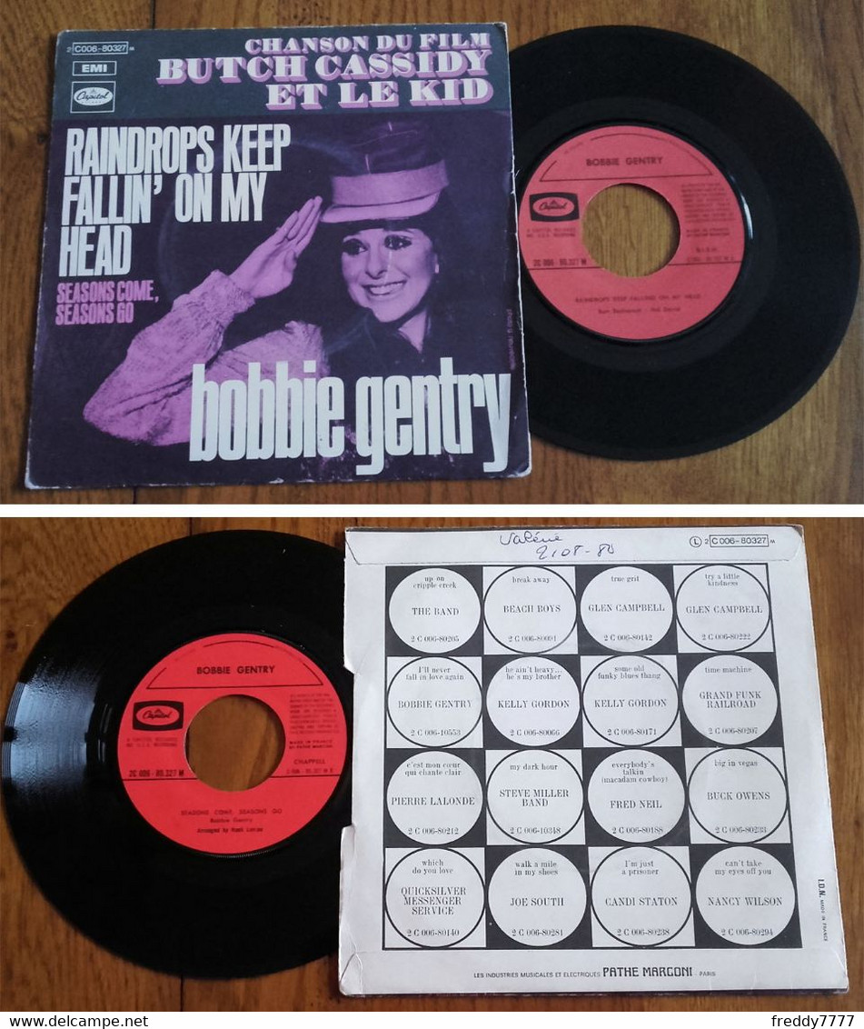 RARE French SP 45t RPM BIEM (7") BOF "BUTCH CASSIDY ET LE KID" (Bobbie Gentry, 1970) - Musiques Du Monde