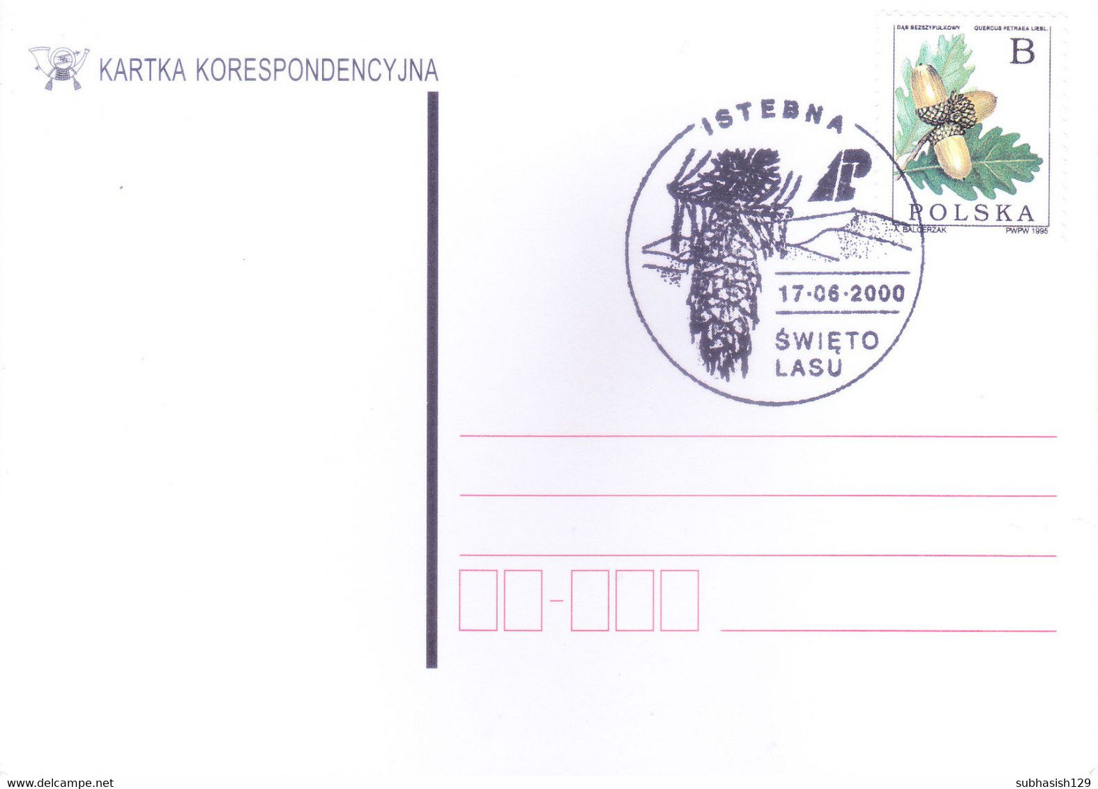 POLAND : POST CARD WITH SPECIAL CANCELLATION : 17 JUNE 2000 : SWIETO ASU : ISSUED FROM ISTEBNA - Brieven En Documenten