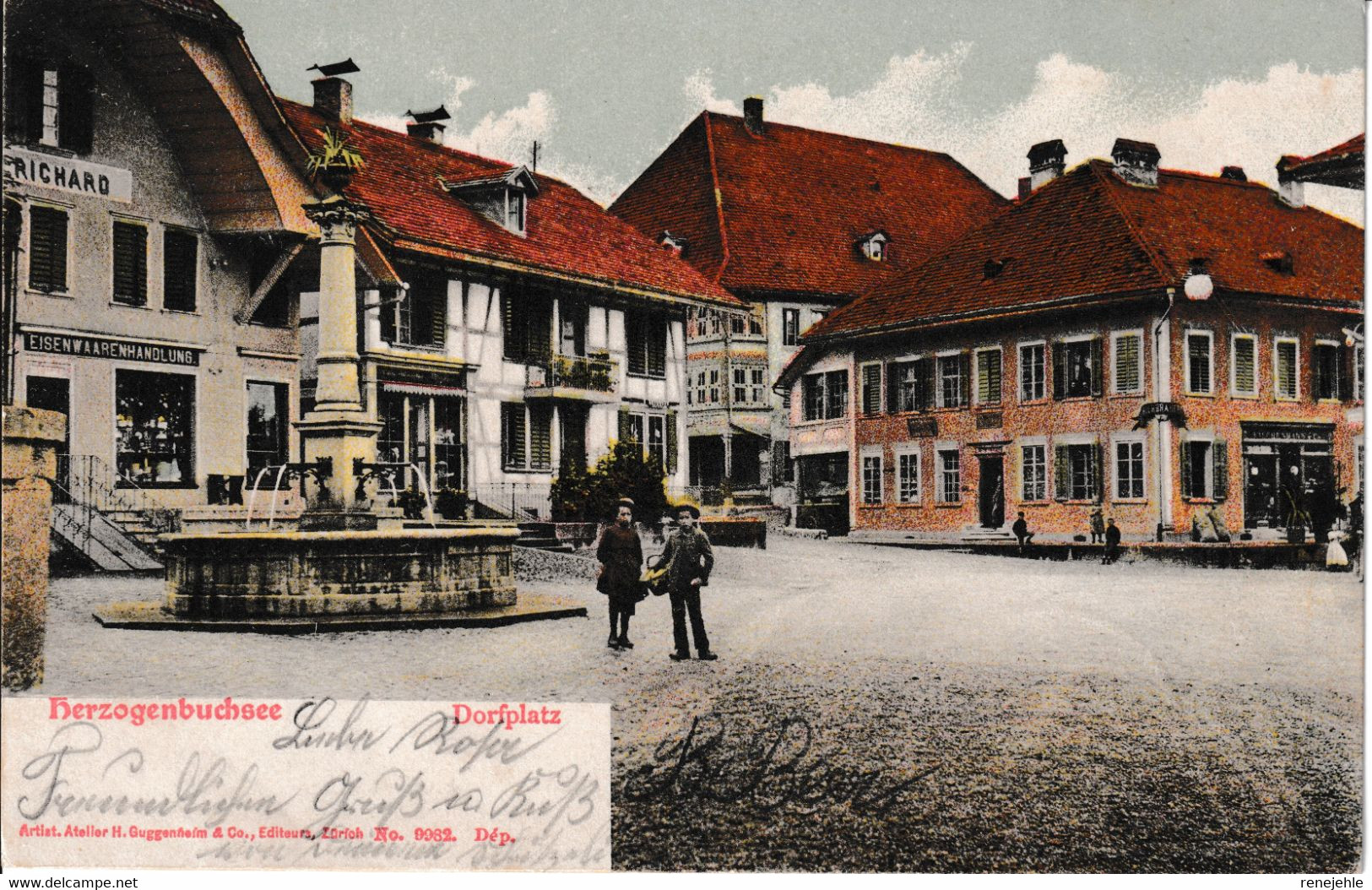 Carte Postale Weldpost. Herzogenbuchsee: Dorfplatz M. Eisenhandlung " RICHARD". St. Herzugenbuchsee U. Niedergerlafingen - Herzogenbuchsee