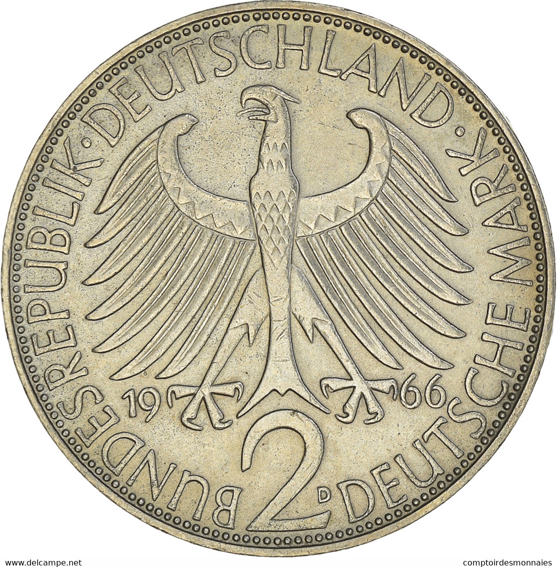 Monnaie, République Fédérale Allemande, 2 Mark, 1966, Munich, TTB - 2 Mark