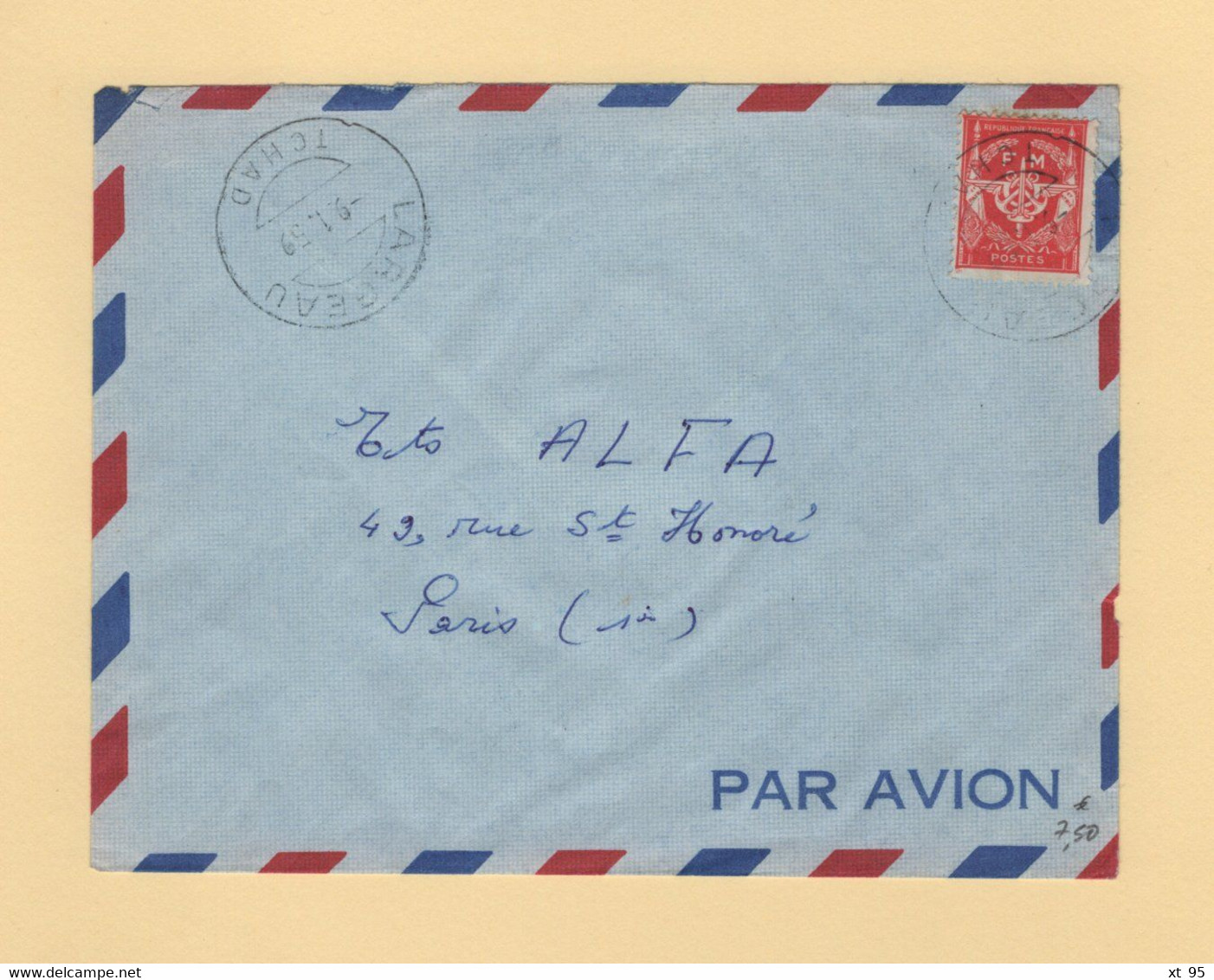 Timbre FM - Tchad - Largeau - 1959 - Francobolli  Di Franchigia Militare