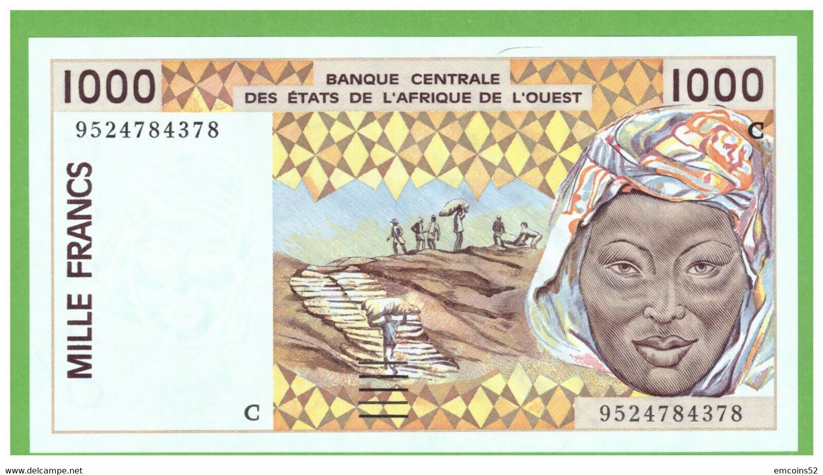 BURKINA FASO W.A.S. 1000 FRANCS 1995  P-311Cf  UNC - Burkina Faso