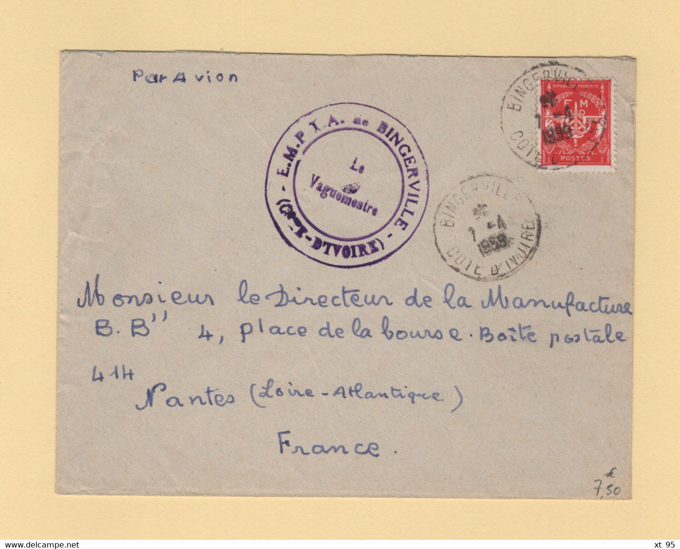 Timbre FM - Cote D Ivoire - Bingerville - 1959 - EMPTA De Bingerville - Militaire Zegels