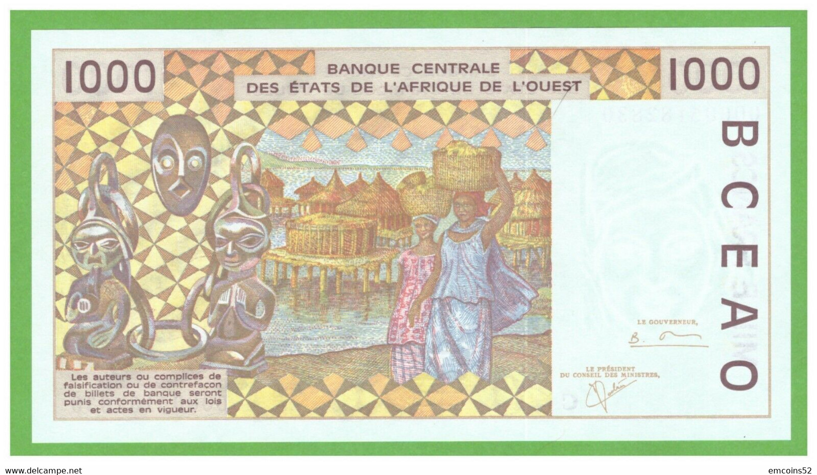 BURKINA FASO W.A.S. 1000 FRANCS 2000  P-311Ck  UNC - Burkina Faso